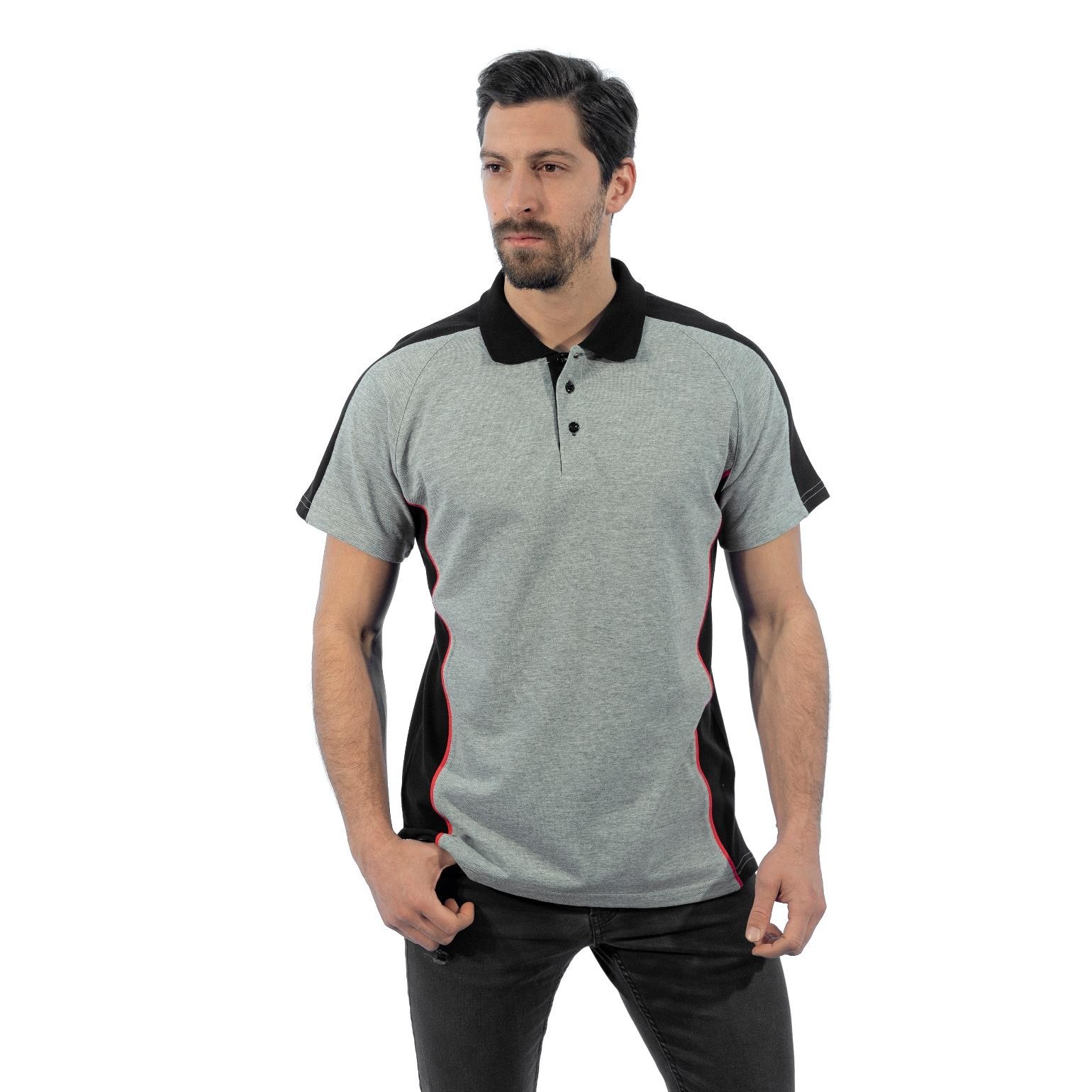 Şensel, Polo Yaka Tişört, Gri-Siyah -136E1482- Tshirt, T-shirt