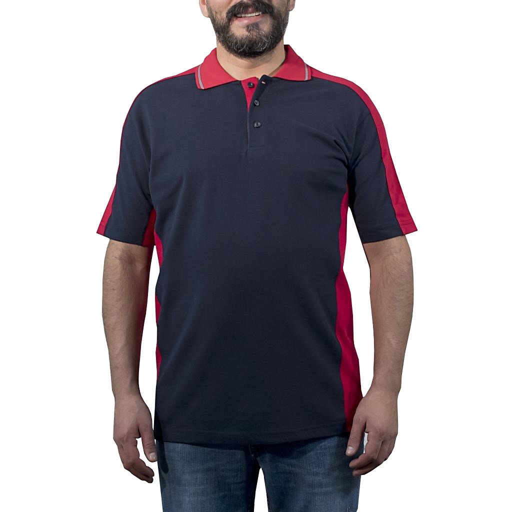 Şensel, Polo Yaka Tişört, Lacivert-Kırmızı -136E1392- Tshirt