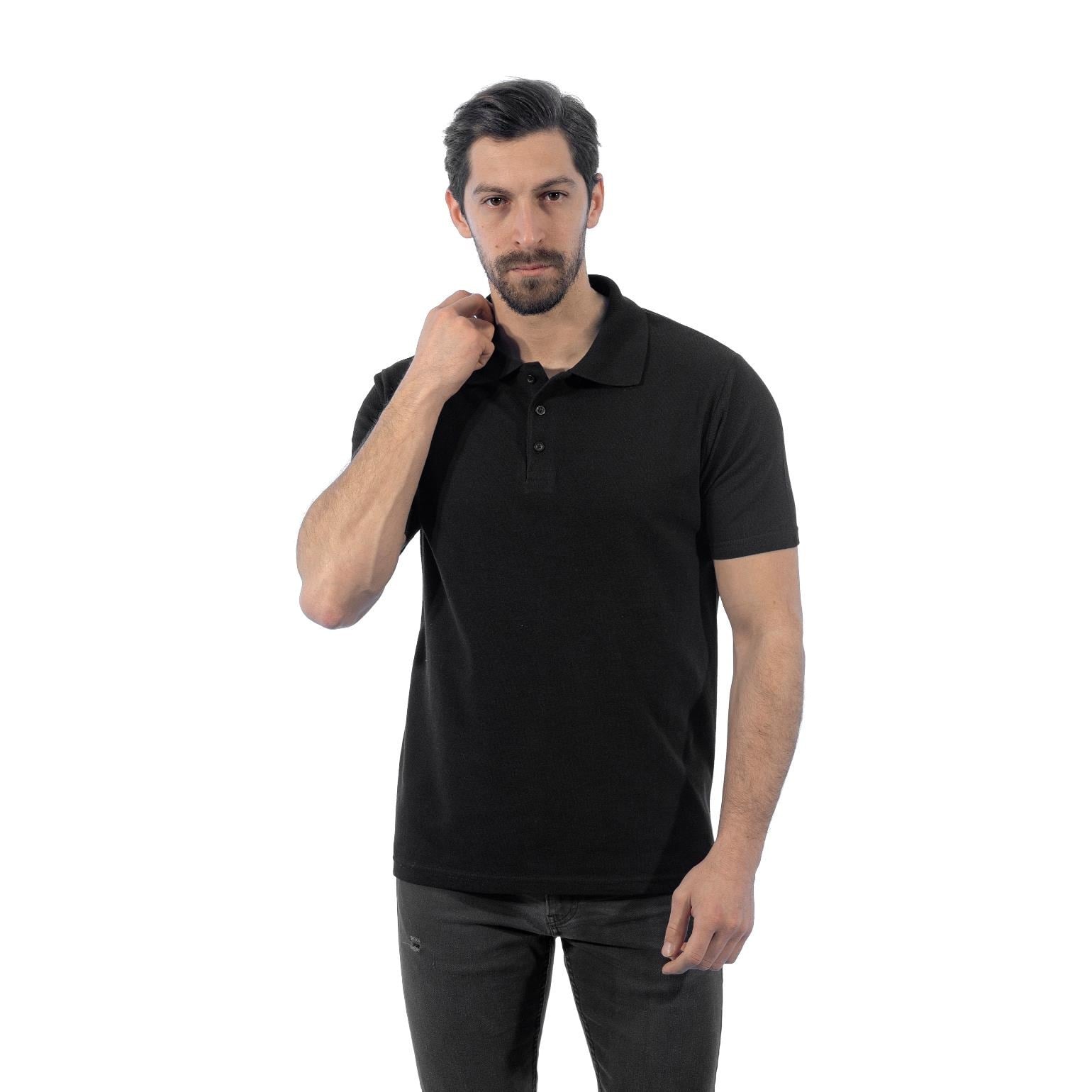 Şensel, Polo Yaka Tişört, Siyah -136E1050- T-shirt, Tshirt, Kısa Kollu