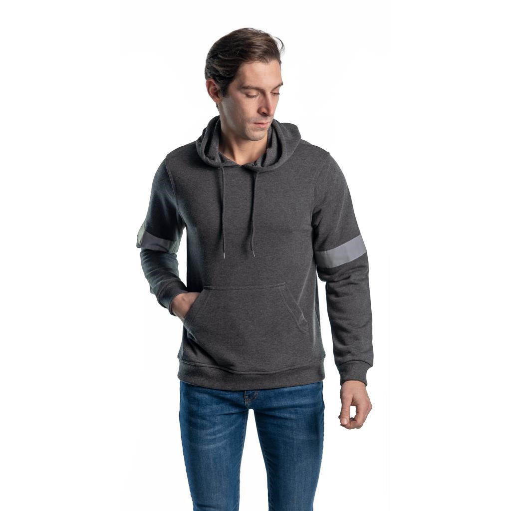 Şensel, Reflektörlü Kapüşonlu Sweatshirt,Koyu Gri-107E932- Cepli