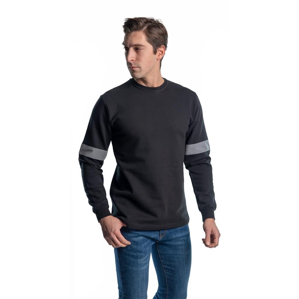 Şensel, Reflektörlü Sweatshirt, Siyah, Sıfır Yaka -107E4750-