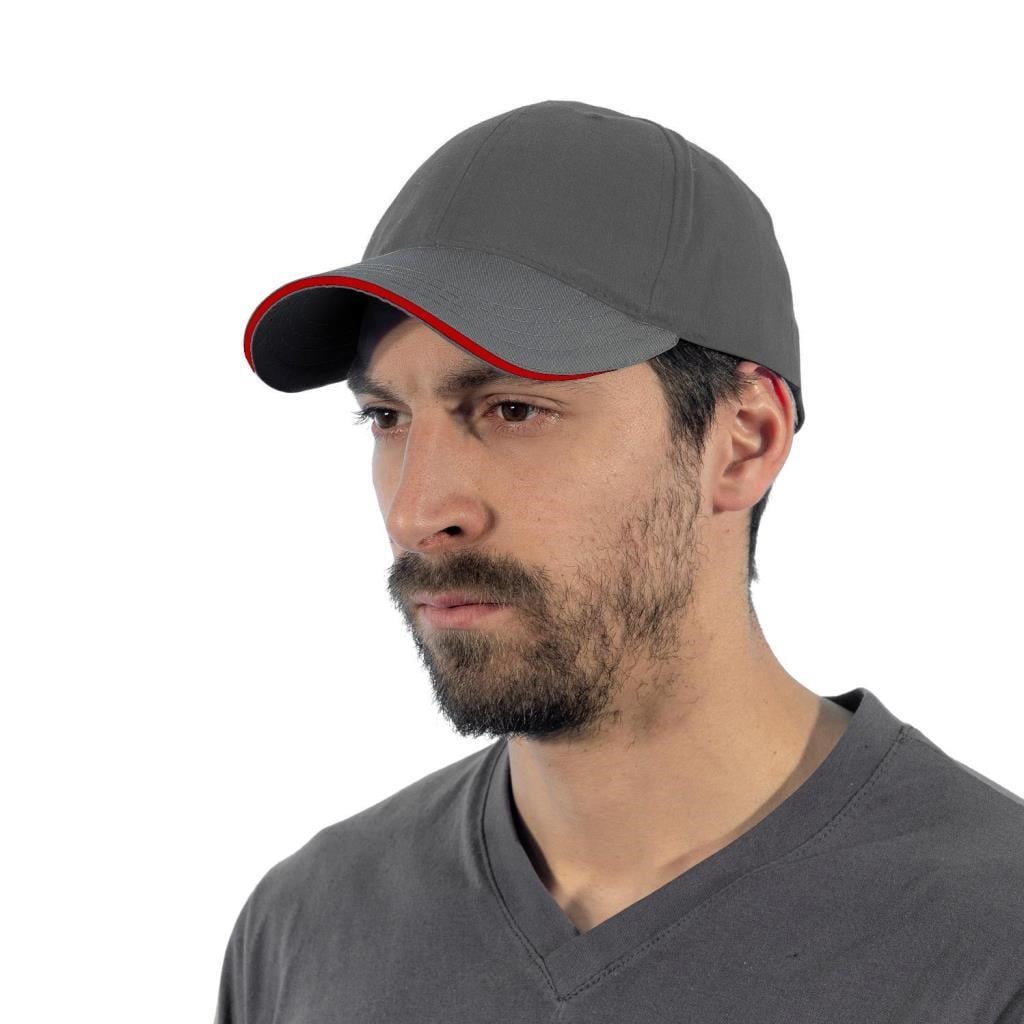 Şensel, Spor Şapka, Gri-Kırmızı -110E386- Günlük Şapka, Outdoor