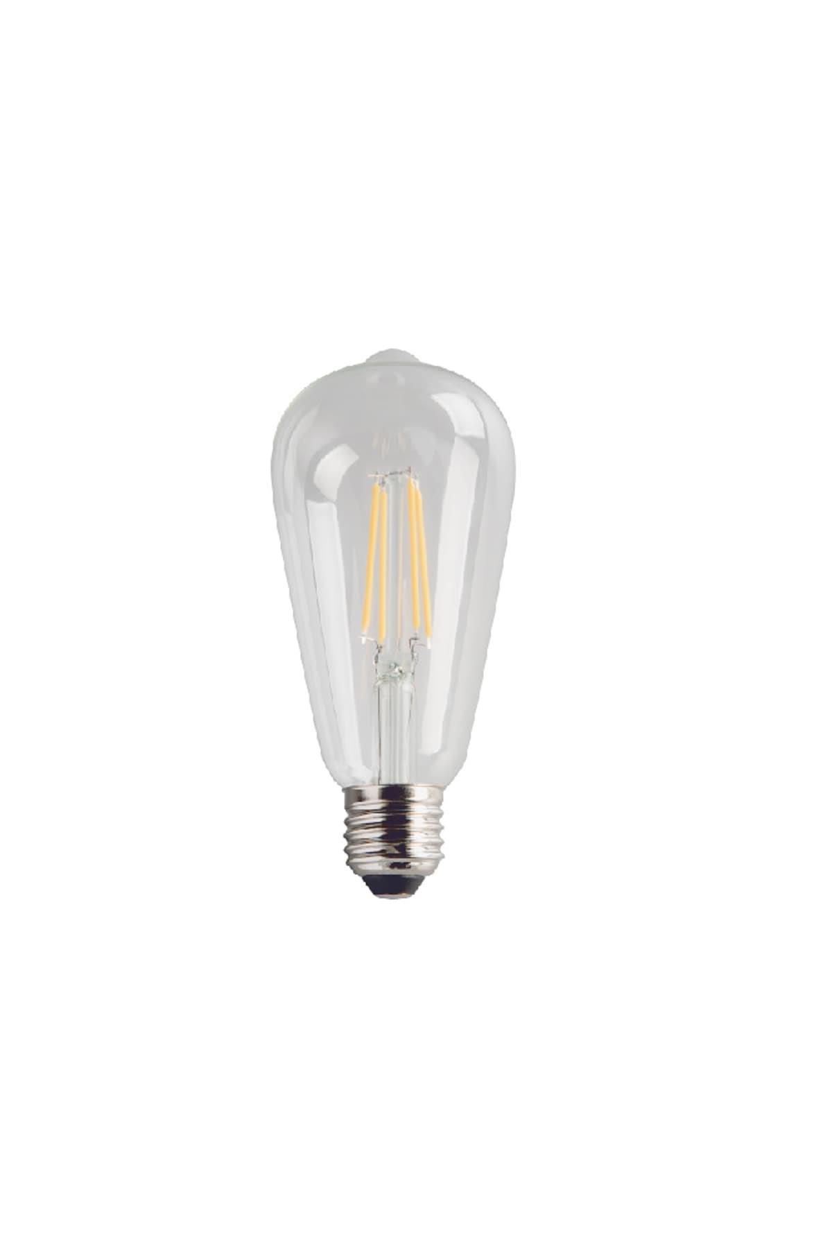 8W Edison Beyaz  Led Rustik Ampul (St-64) Uzun Filament Ct 4353