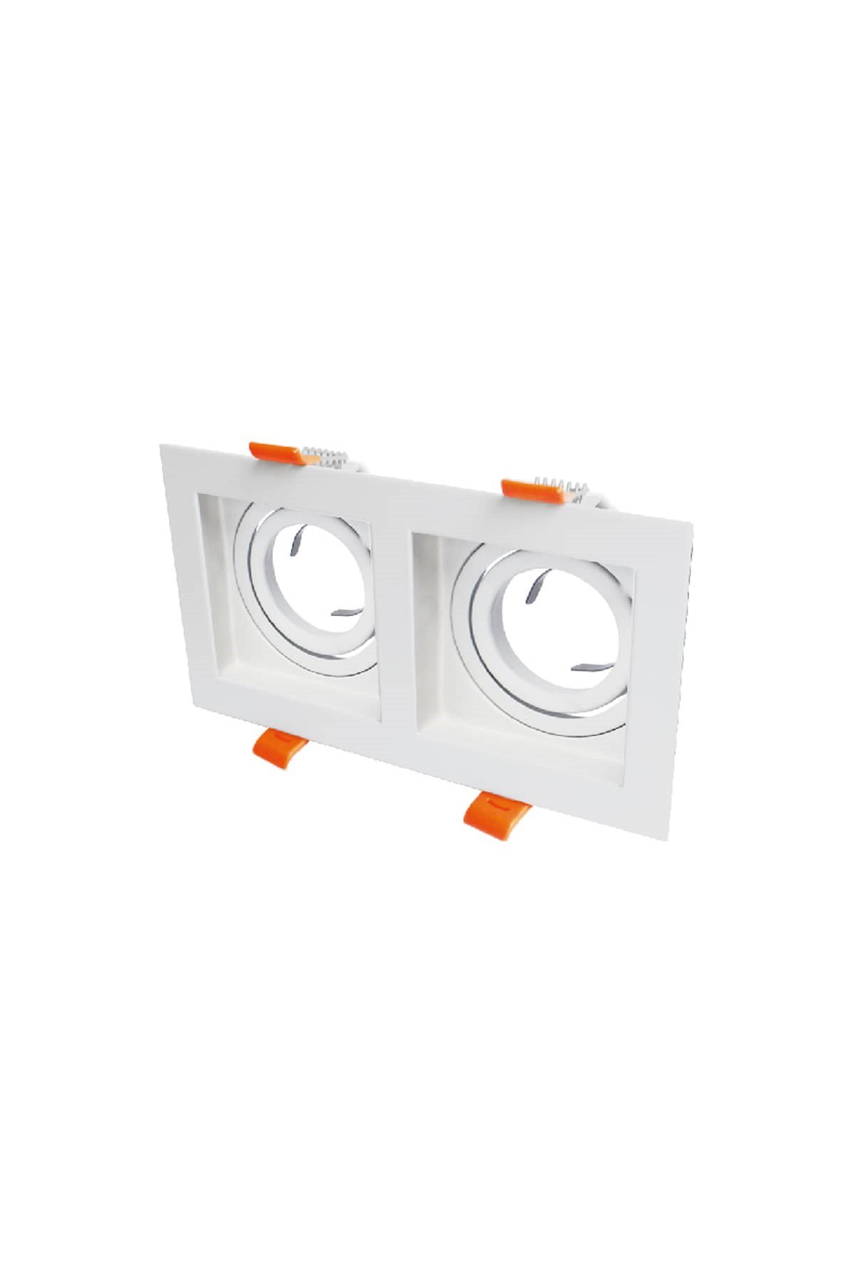 BEYAZ KASA PARS İKİLİ GU 10 DUY METAL SPOT ÇERÇEVESİ CT 5237