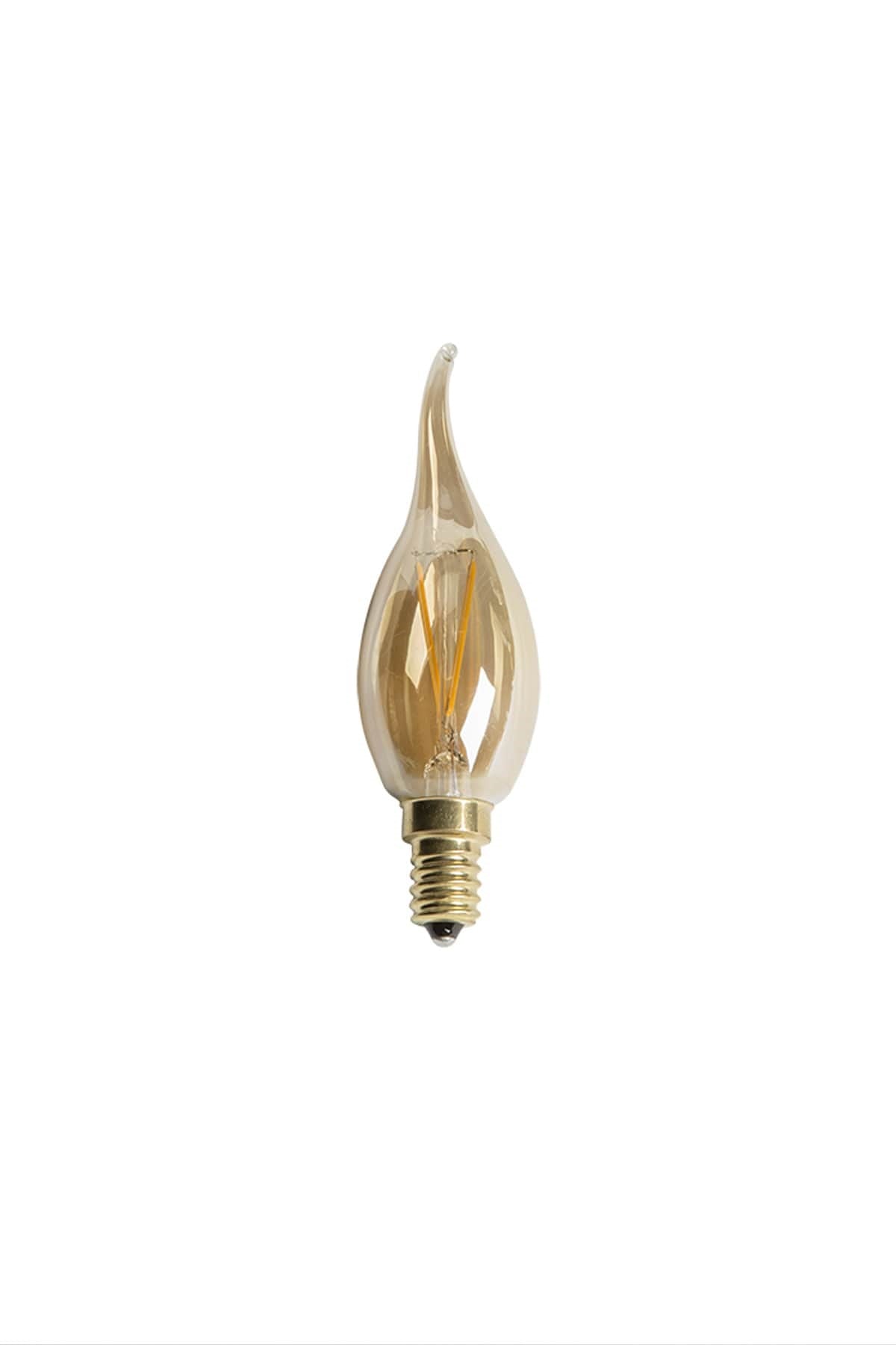 4W RUSTİK LED KIVRIK BUJI AMPUL(E14)(AMBER)