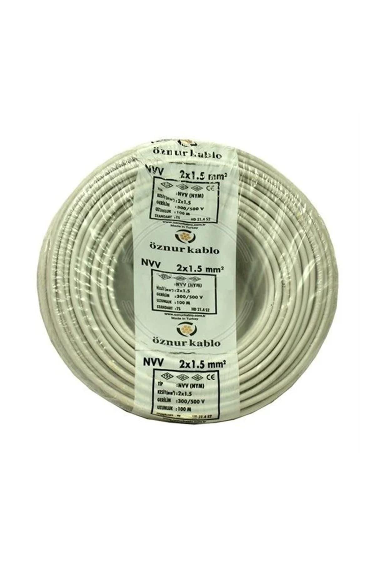 Öznur 2*1,5 Mm Antigron Elektrik Kablosu  100 Metre |Aydınlatmacım|Elektrik Kabloları|ÖZNUR|CKR-K053