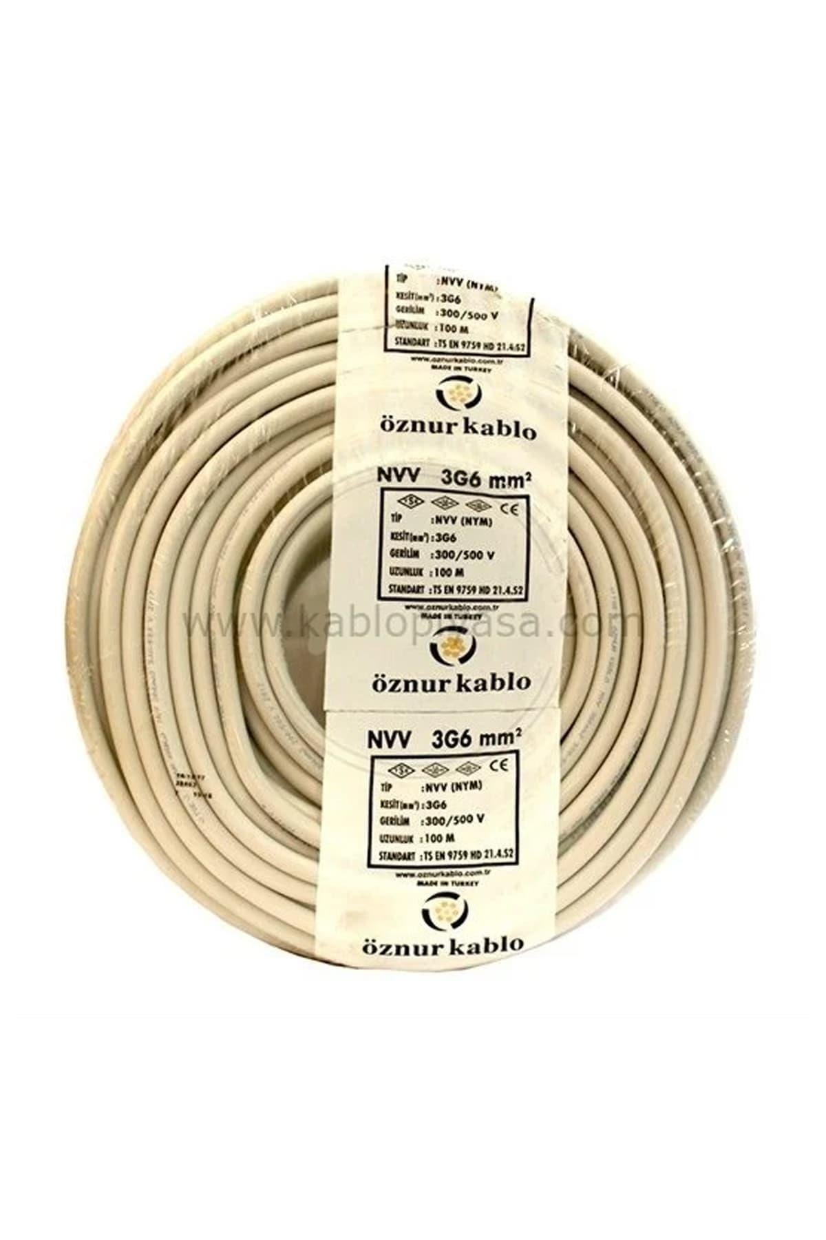 Öznur 3*6 Mm Antigron Elektrik Kablosu  100 Metre |Aydınlatmacım|Elektrik Kabloları|ÖZNUR|CKR-K060