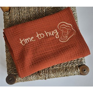 Time to Hug - Kiremit 4 Katlı Müslin Battaniye 100x130 cm