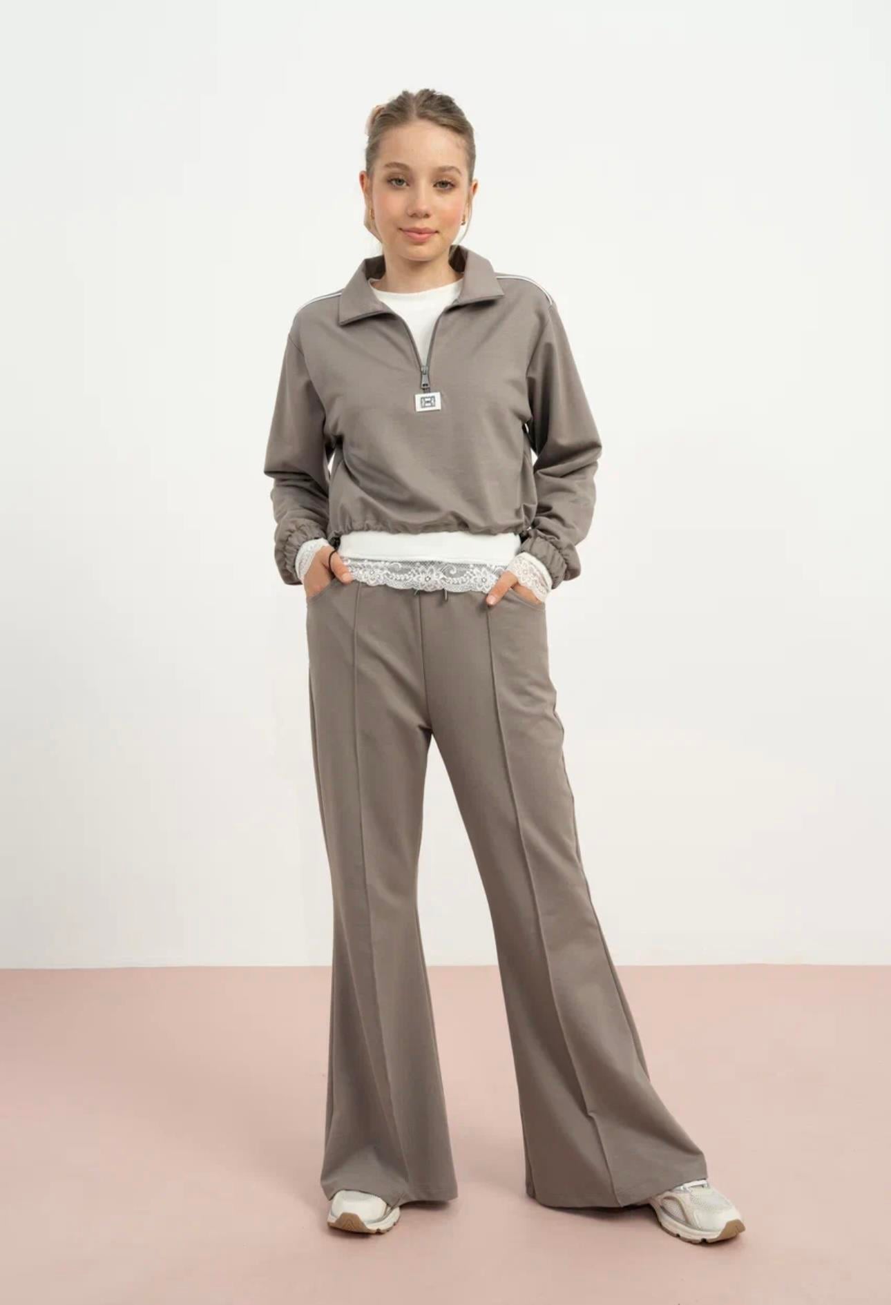 3 LÜ KIZ ÇOCUK EŞOFMAN TAKIMI GRİ