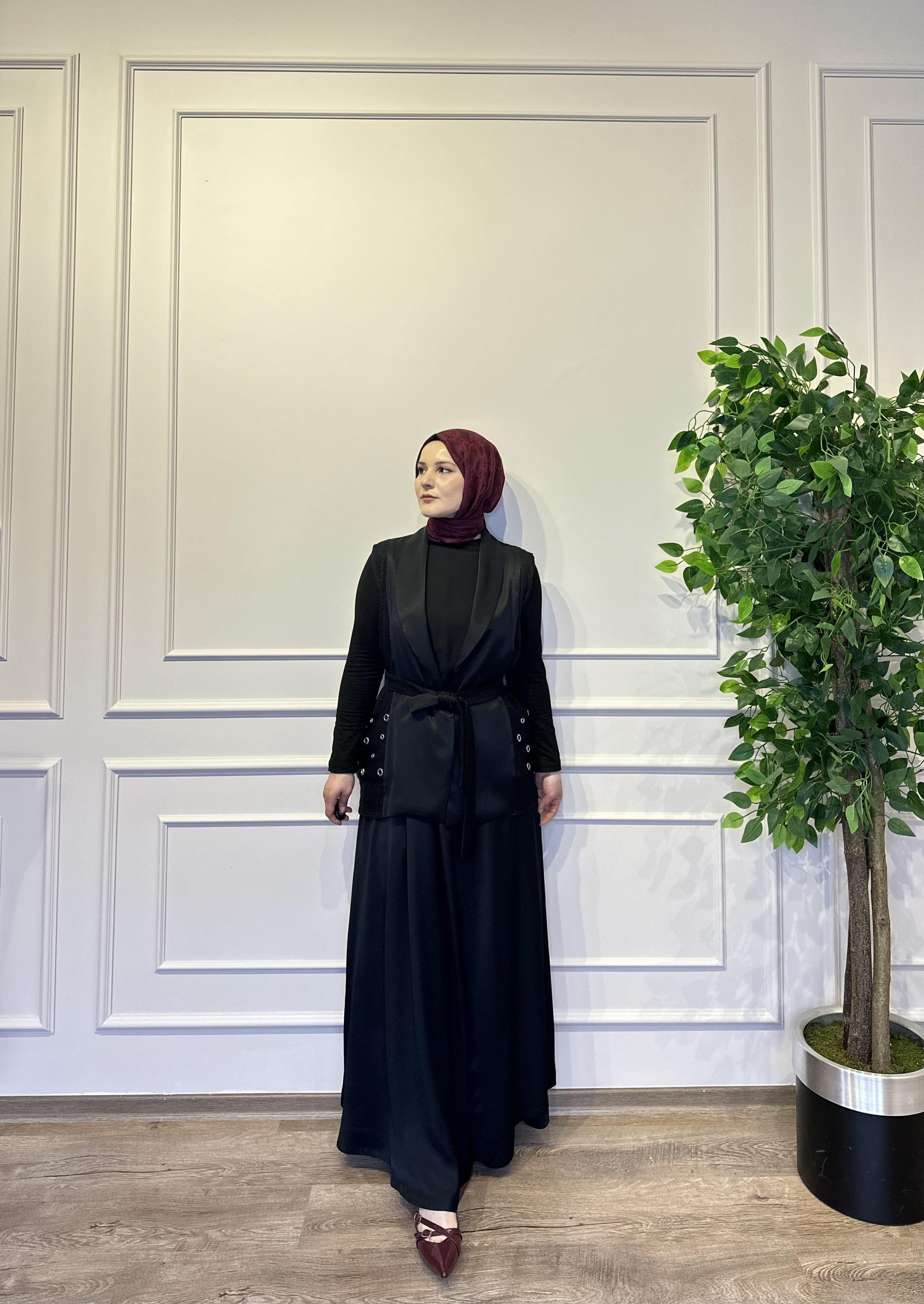 FİLE DETAYLI YELEKLİ TAKIM