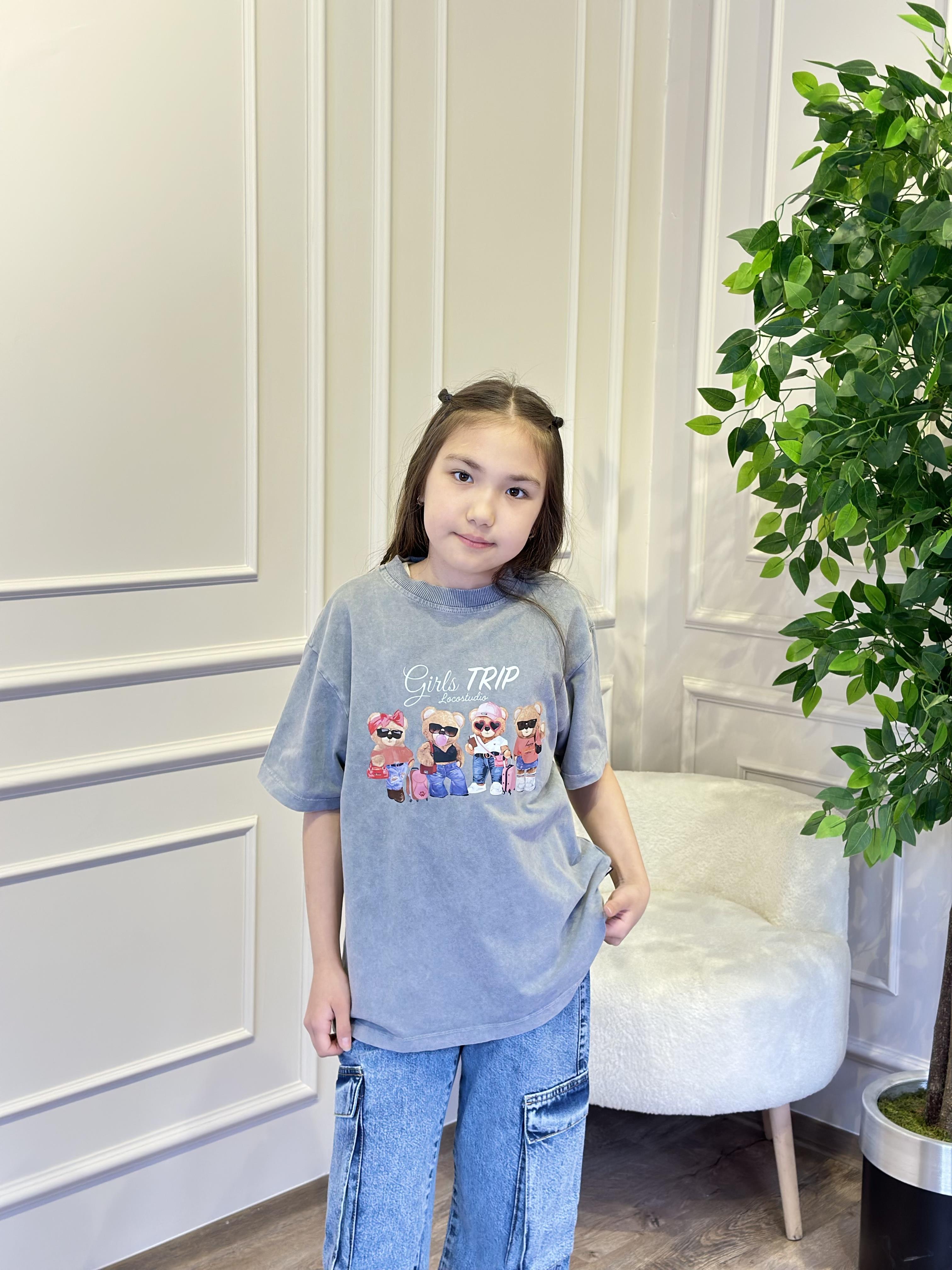 FÜME  BATİK YIKAMA AYICIKLI TİŞÖRT