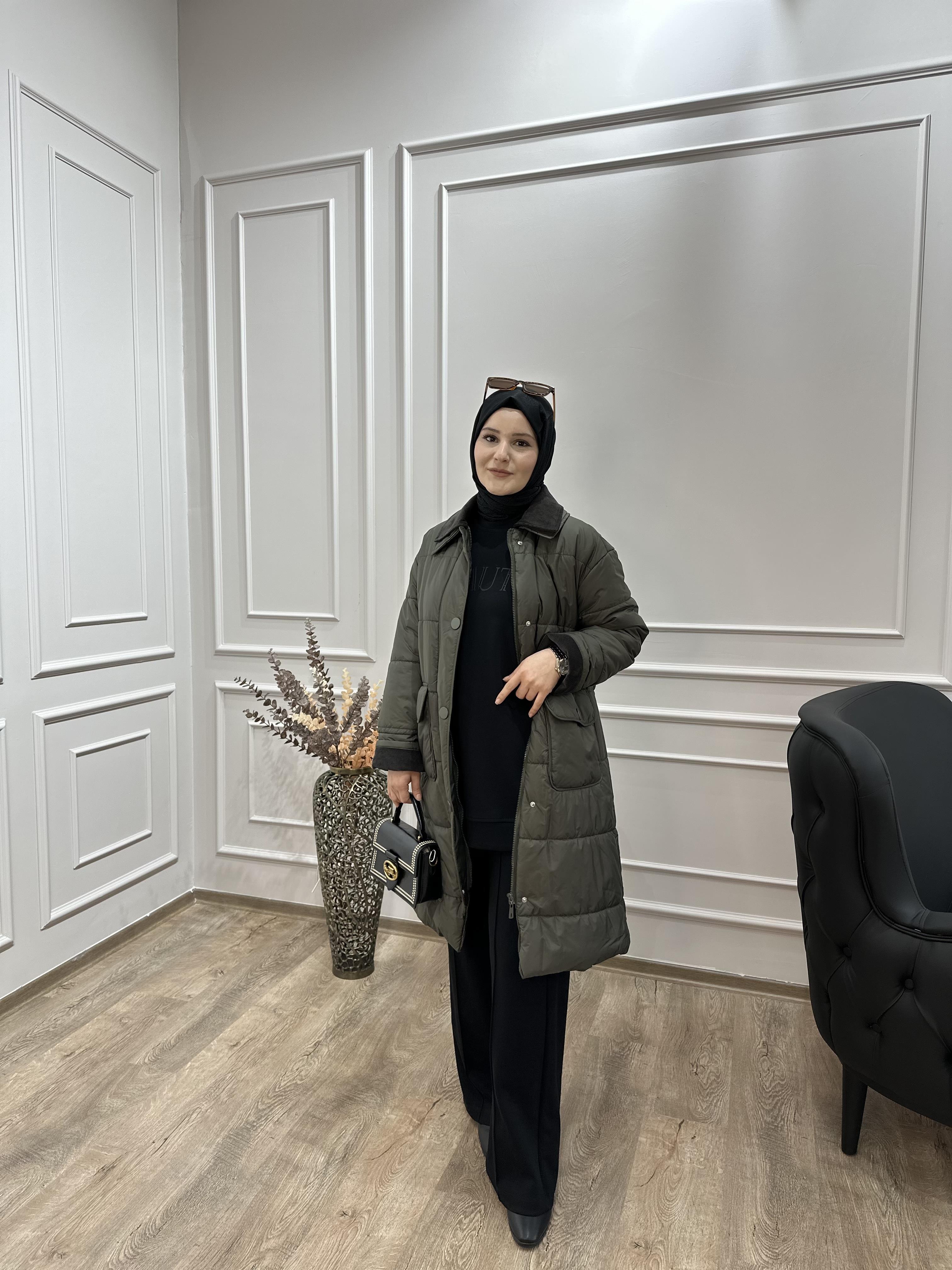 HAKİ RENK ŞİŞME MONT