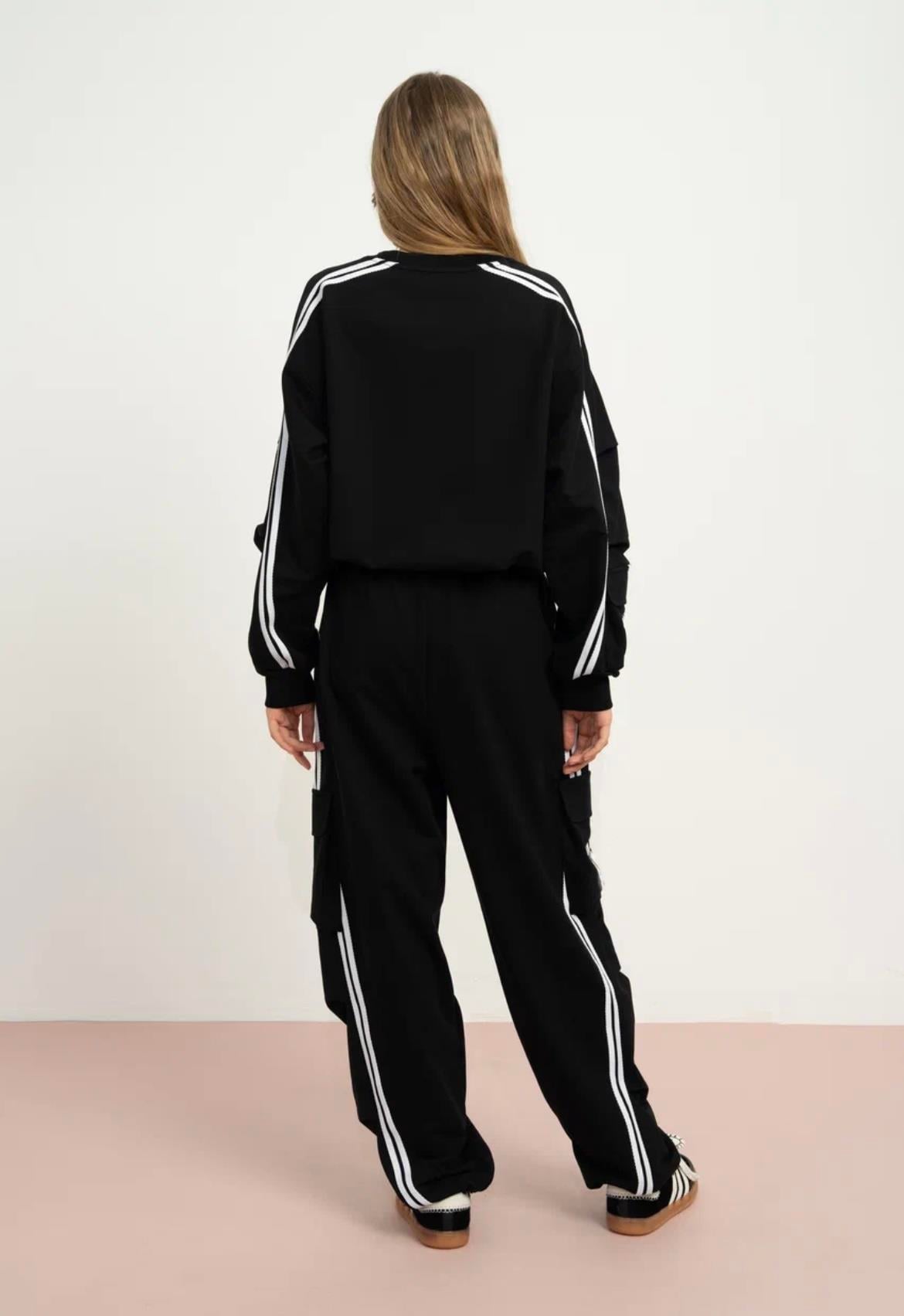 KARGO CEPLİ OVERSİZE EŞOFMAN TAKIMI SİYAH