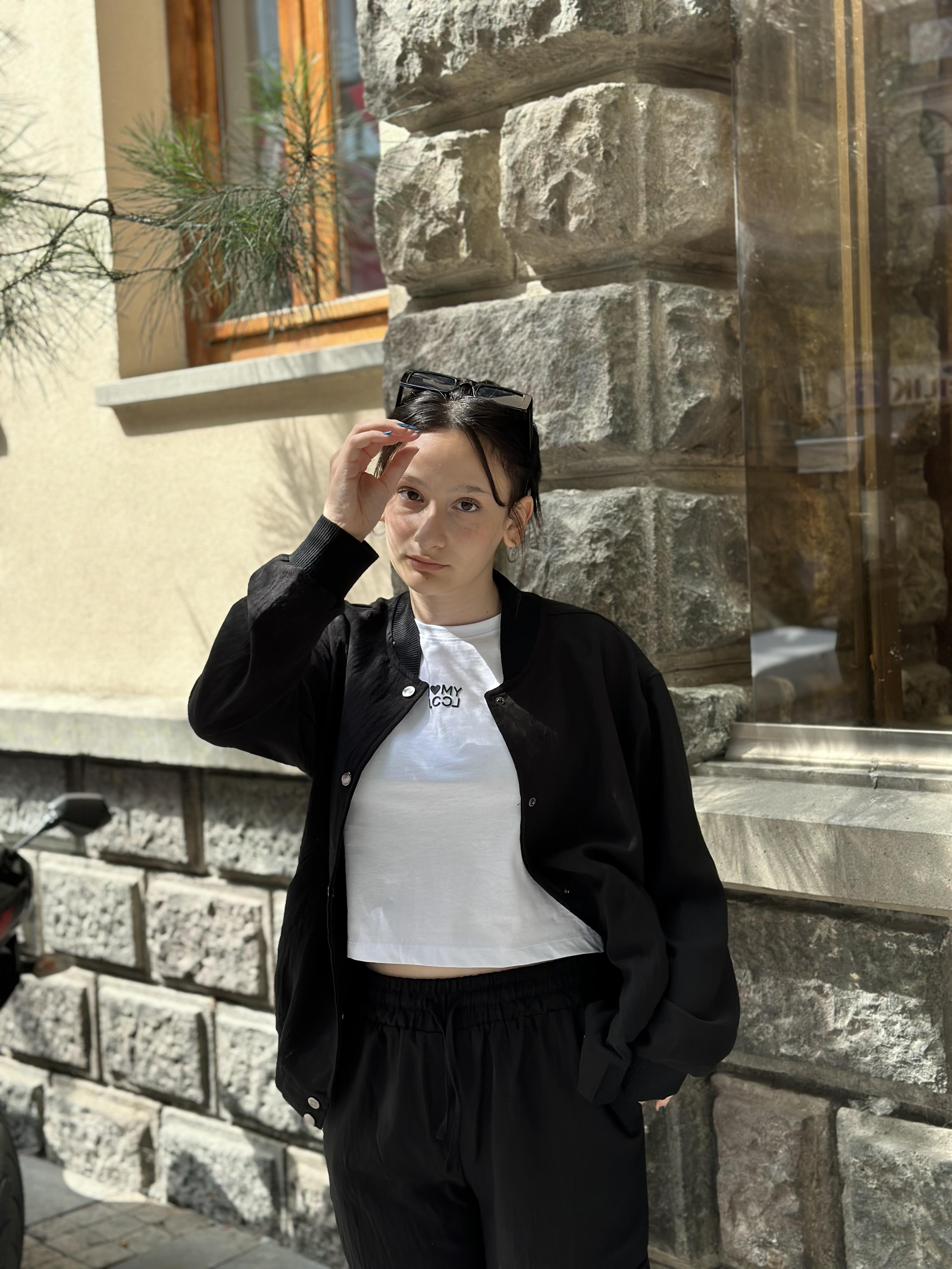 Keten Bomber Ceketli Takım Siyah