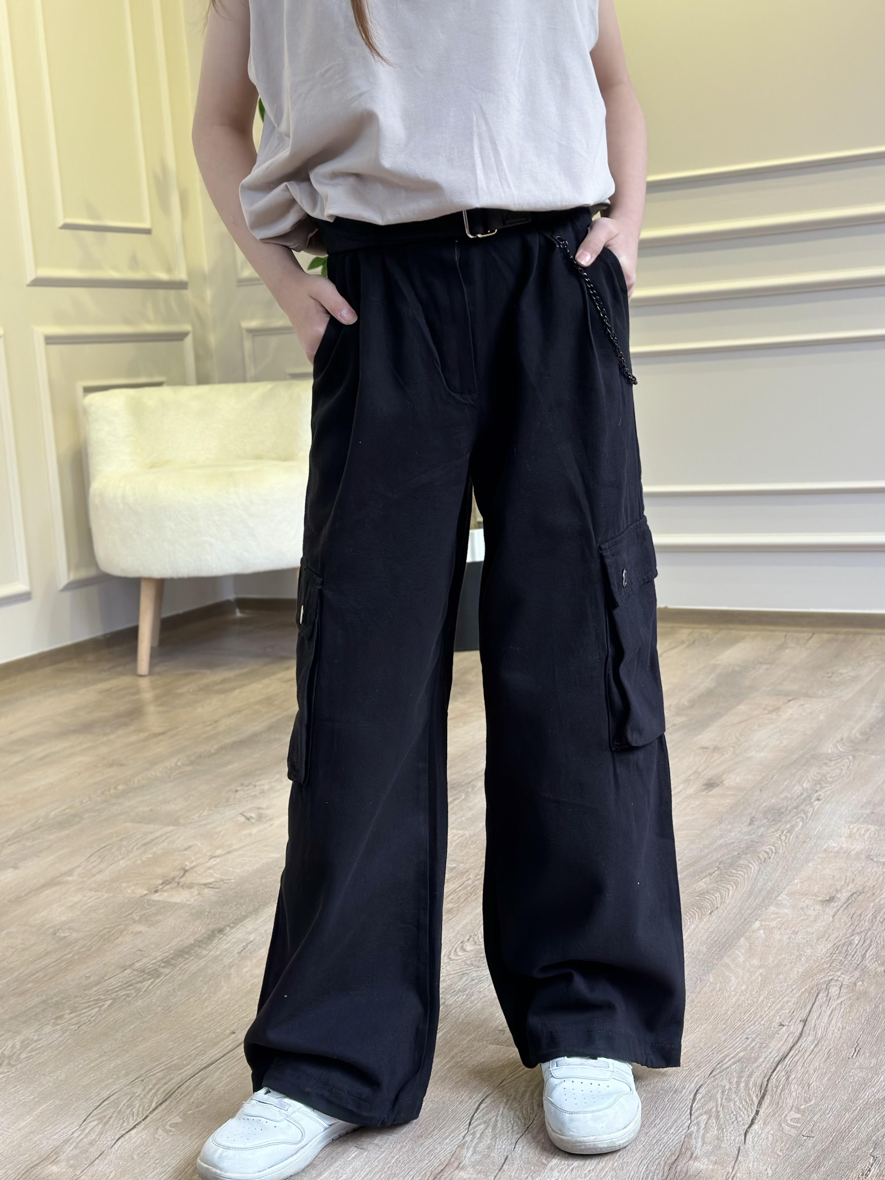 SİYAH KARGO CEP PANTOLON
