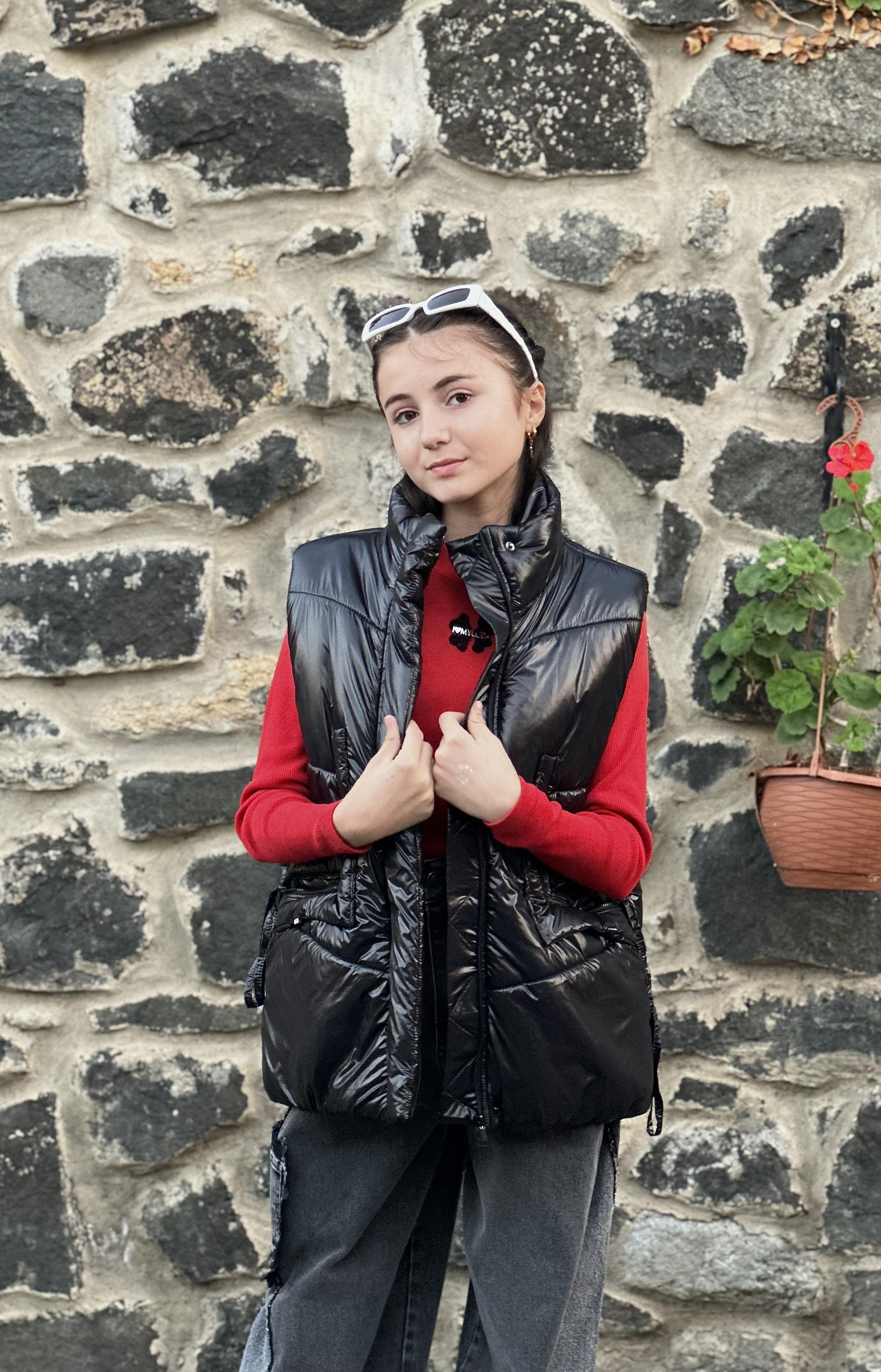 SİYAH UZUN PARAŞÜT ŞİŞME YELEK