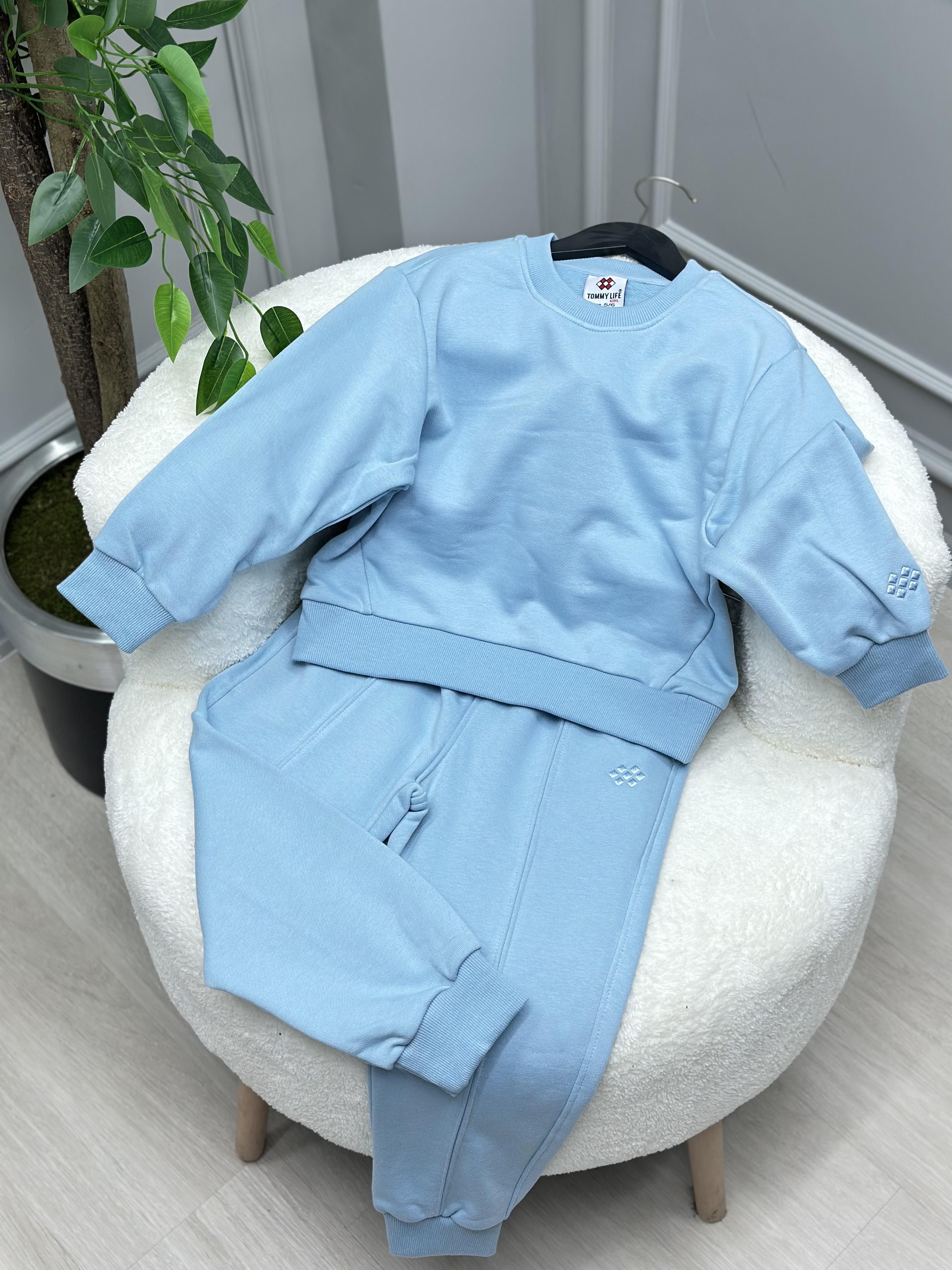 TOMMY LİFE ŞARDONSUZ BEBE MAVİSİ EŞOFMAN TAKIMI