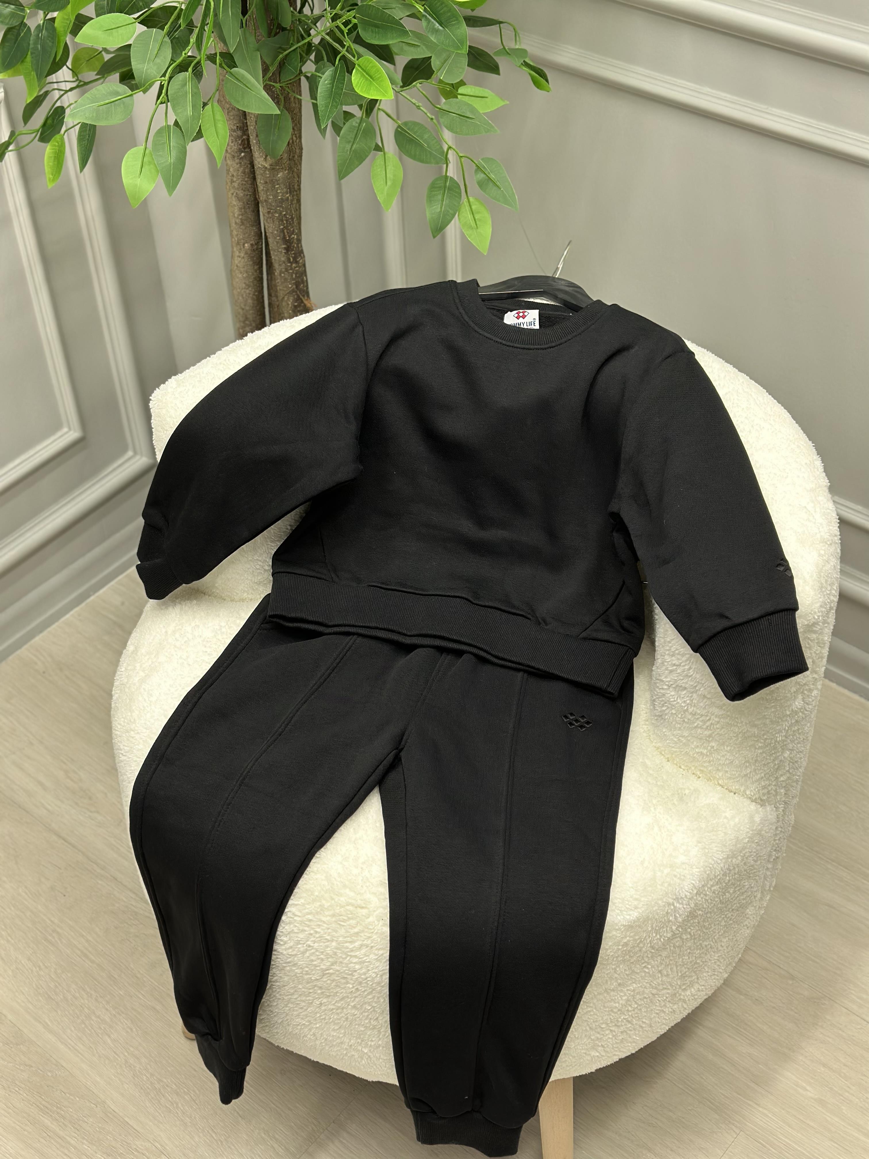 TOMMY LİFE ŞARDONSUZ SİYAH EŞOFMAN TAKIMI