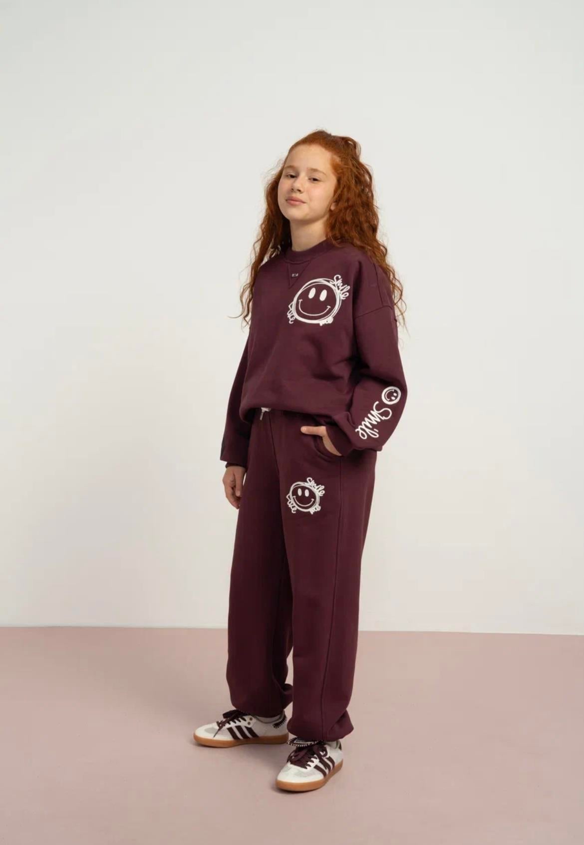 3 İPLİK TRAŞLI OVERSİZE EŞOFMAN TAKIMI BORDO