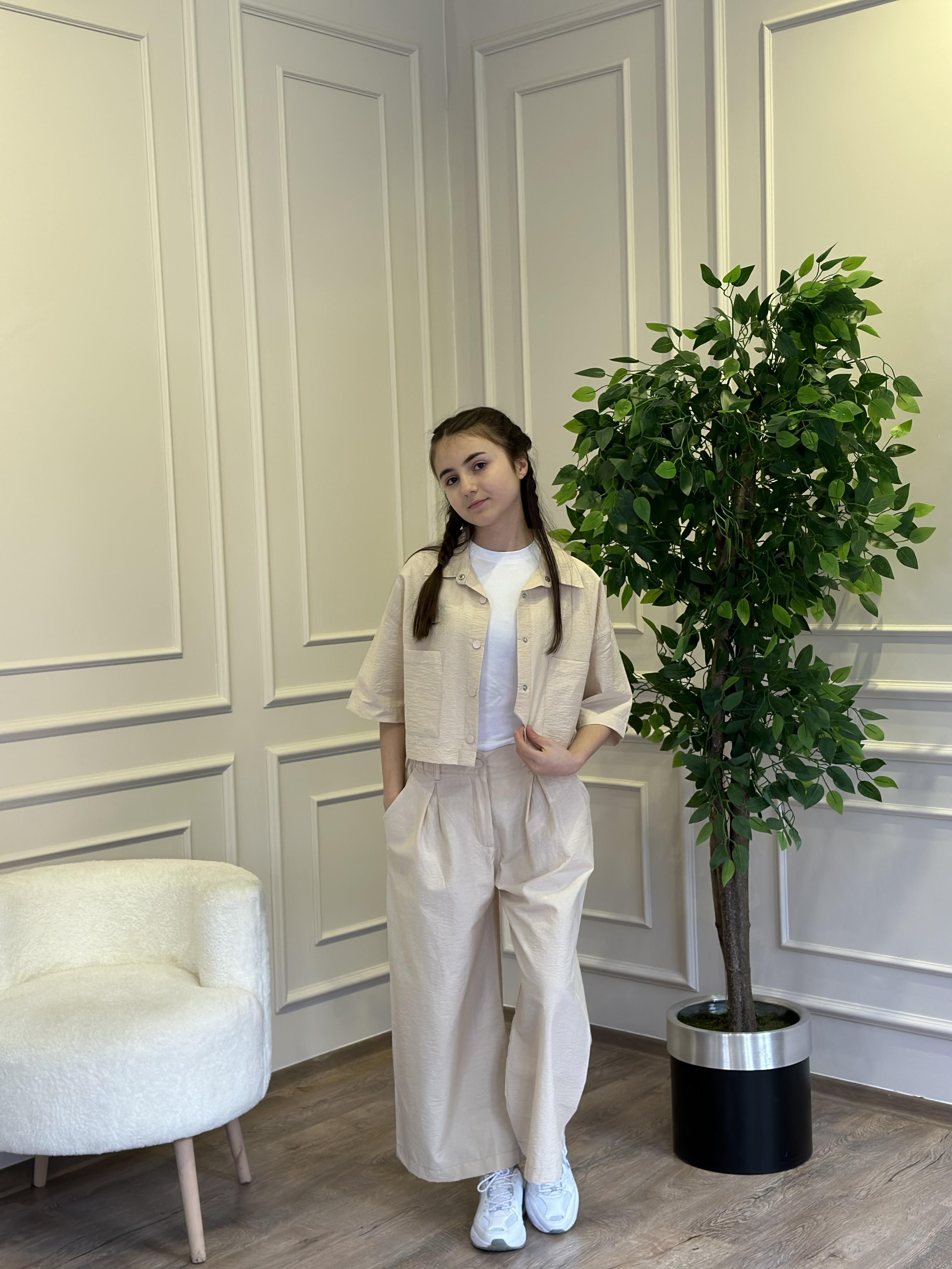 BEJ POPLİN KUMAŞ TAKIM