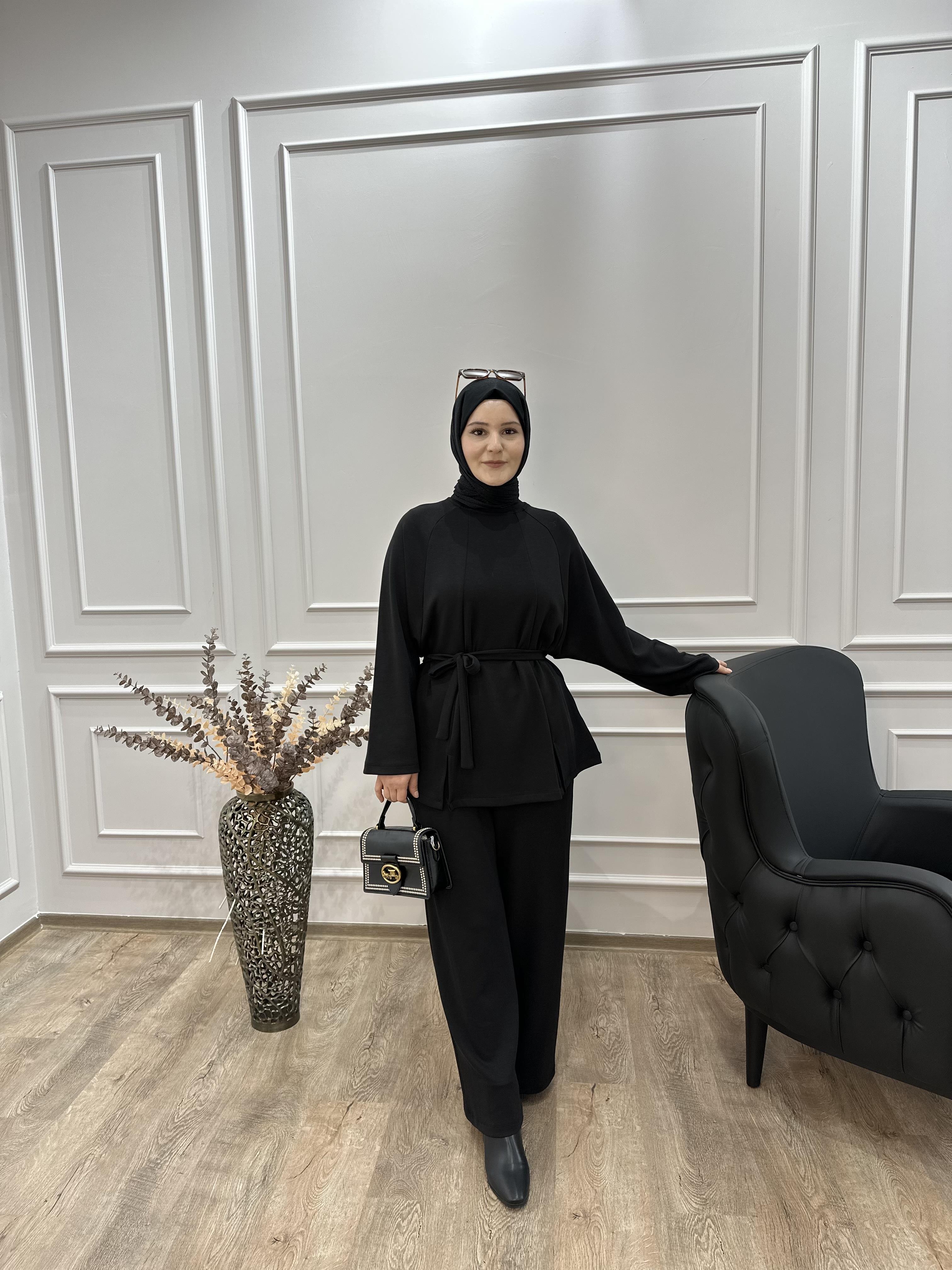 BELDEN BAĞLAMALI SİYAH TAKIM