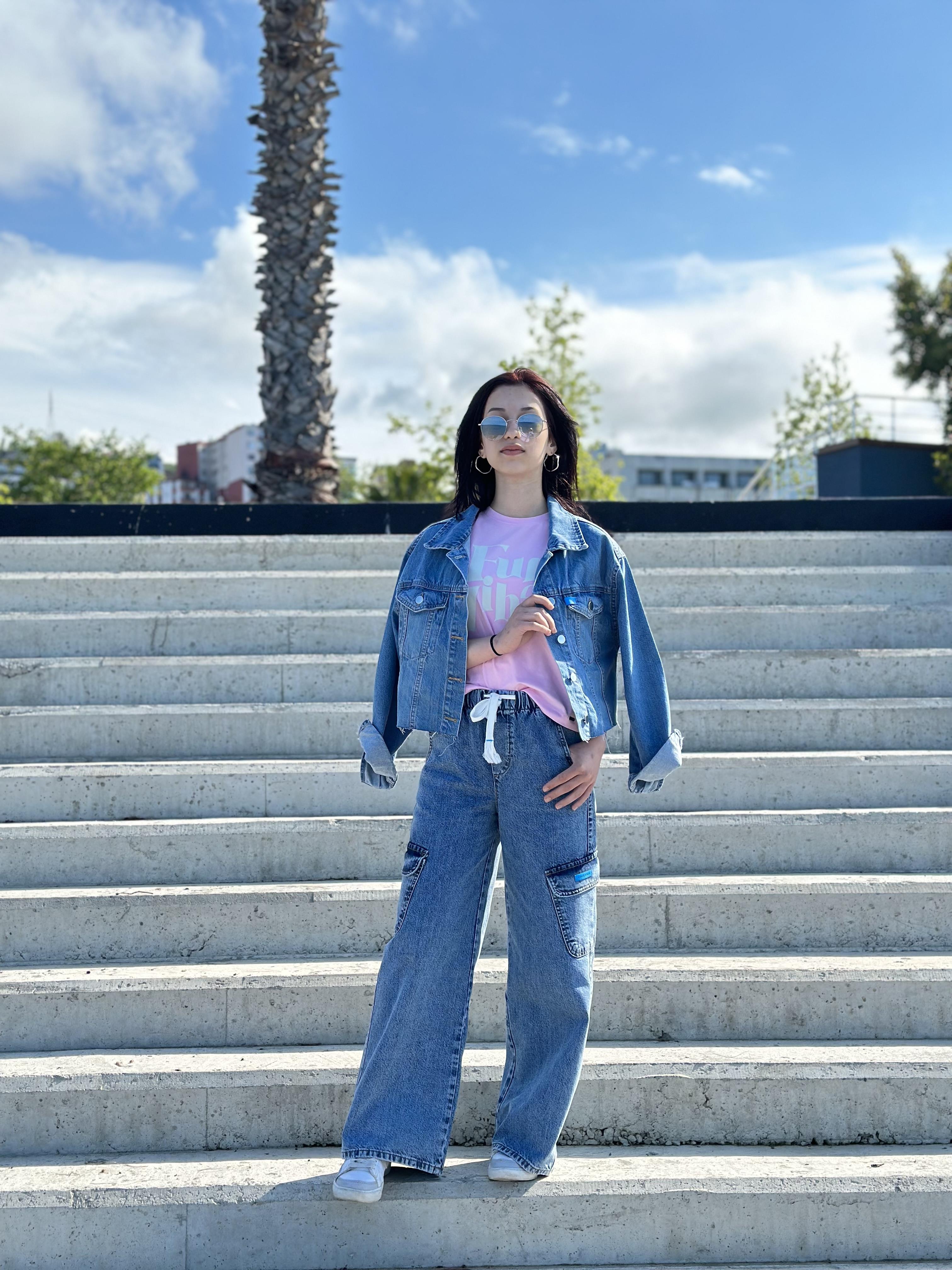 BELİ LASTİKLİ KARGO CEP KOT PANTOLON