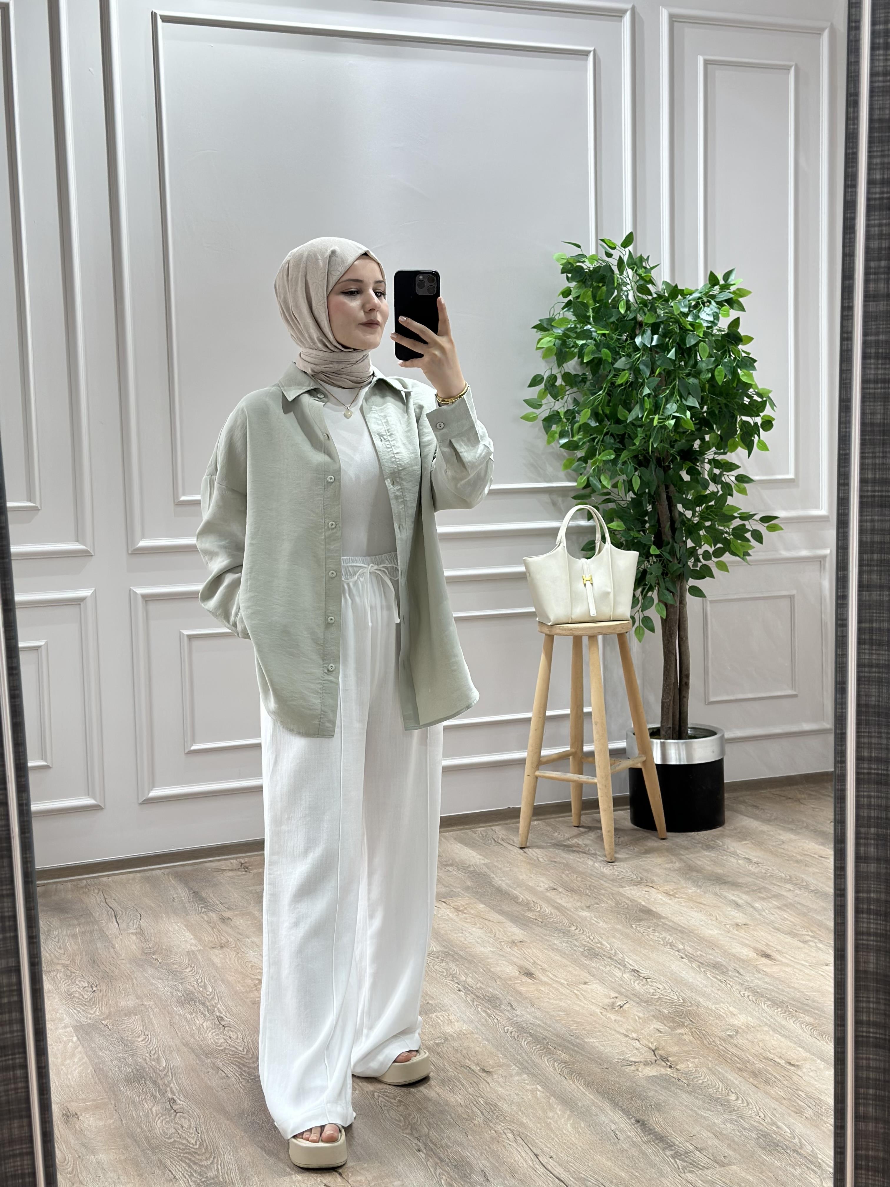 BEYAZ KETEN PANTOLON