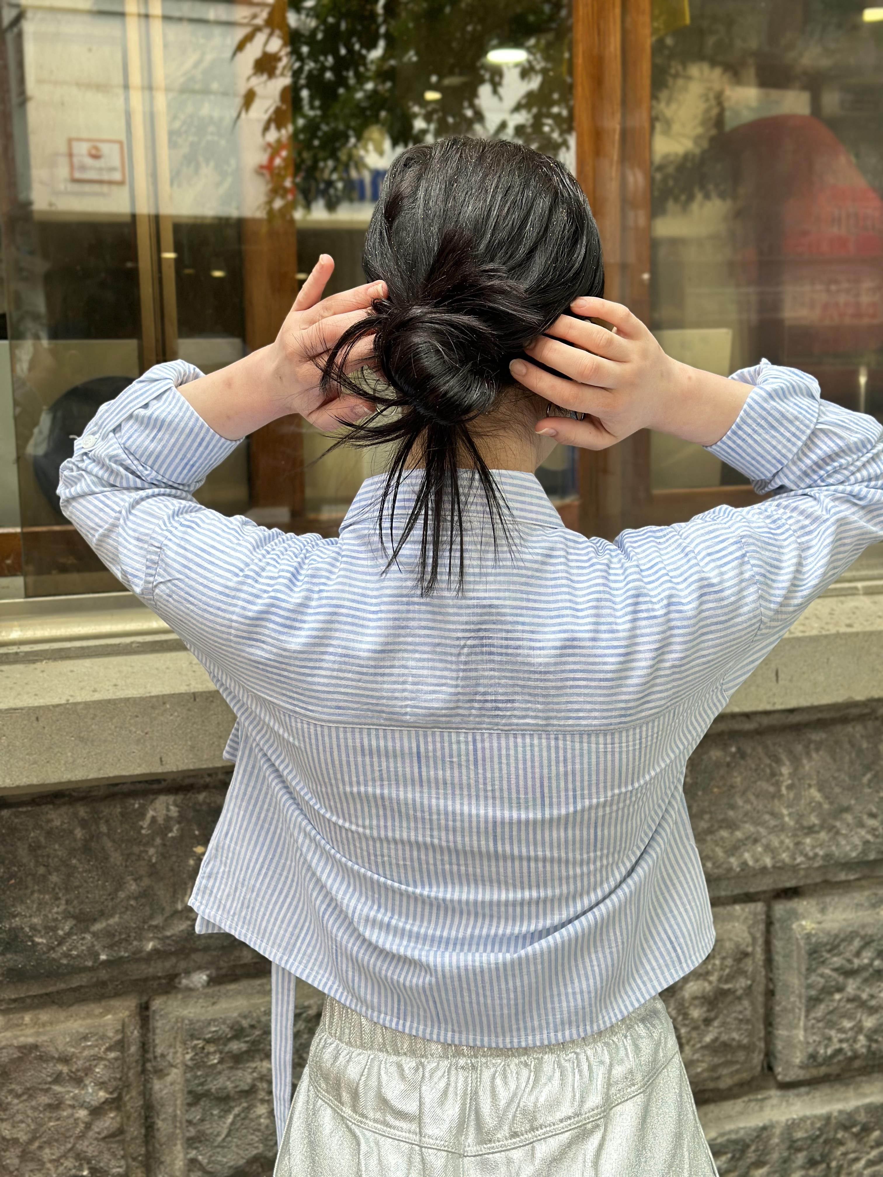 Çizgili Crop Gömlek