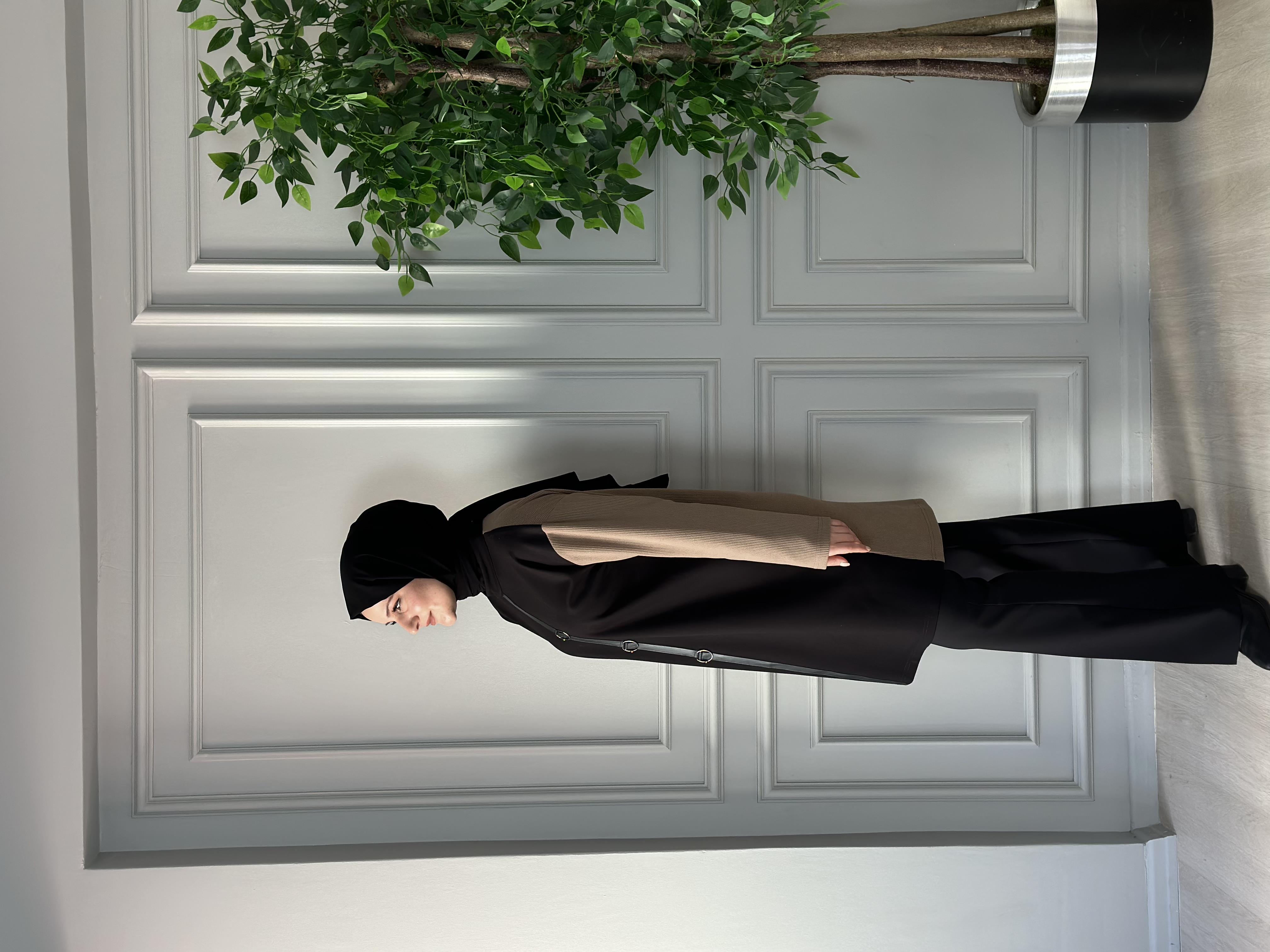 DERİ DETAYLI  UZUN TUNİK