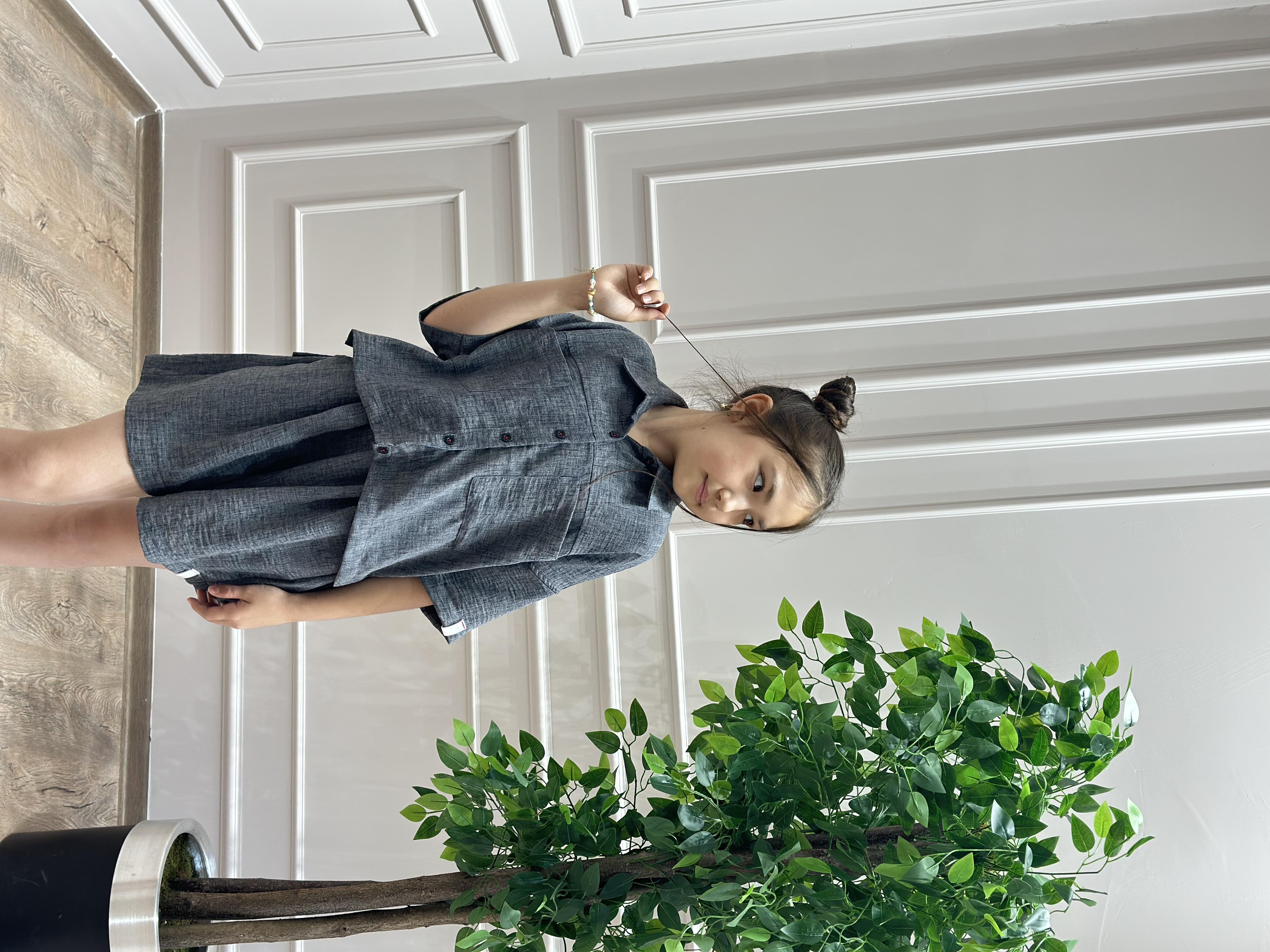 GRİ KETEN ŞORT TAKIM