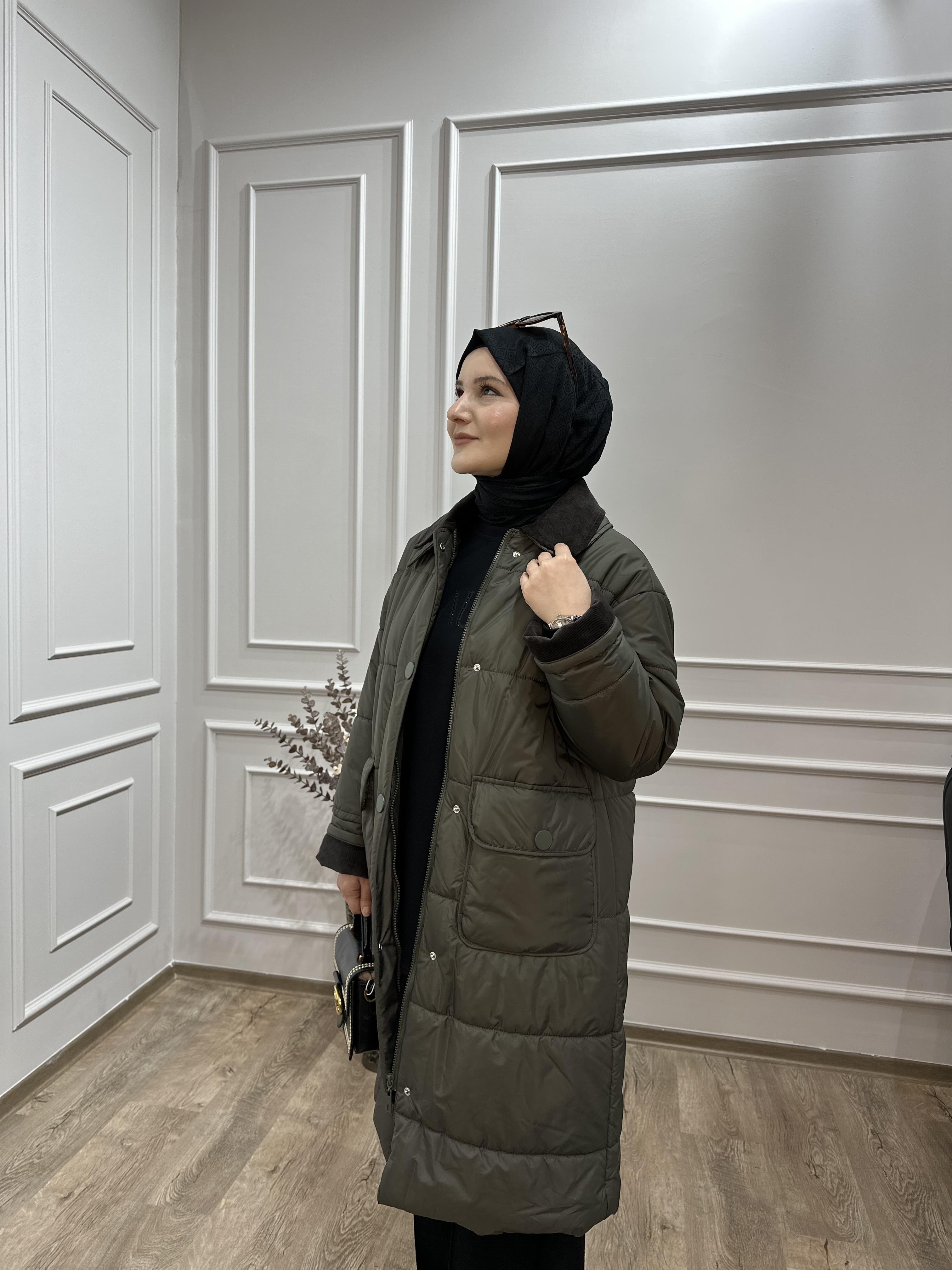 HAKİ RENK ŞİŞME MONT