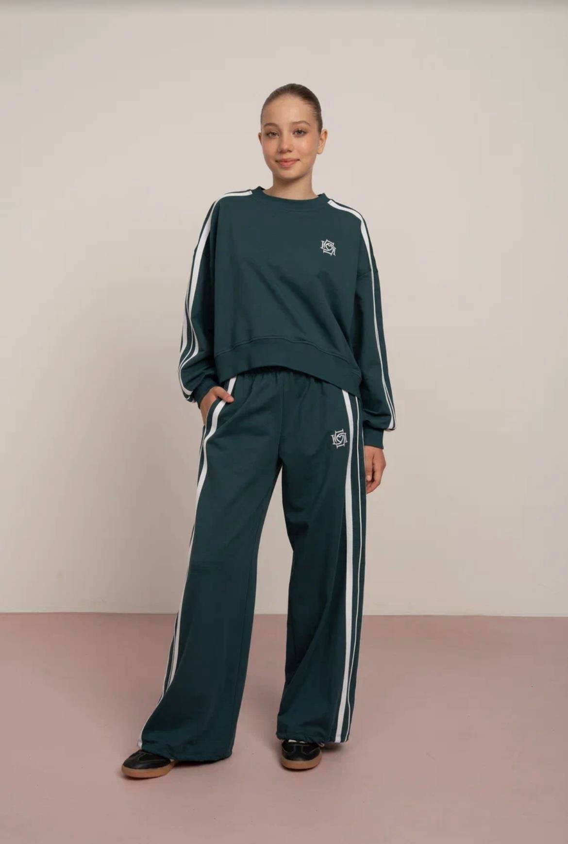 İKİ ŞERİTLİ OVERSİZE TAKIM PETROL YEŞİLİ