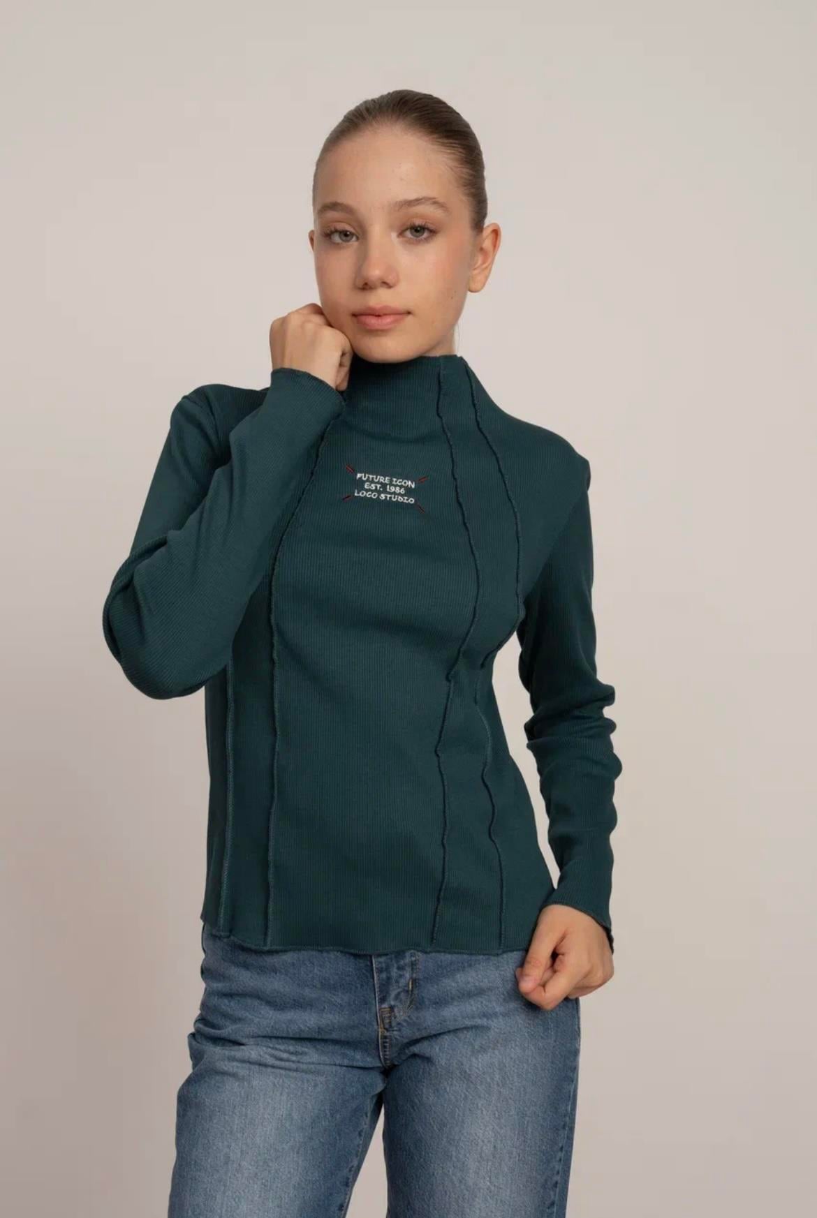 KAŞKORSE DİK YAKA BADİ PETROL YEŞİLİ 