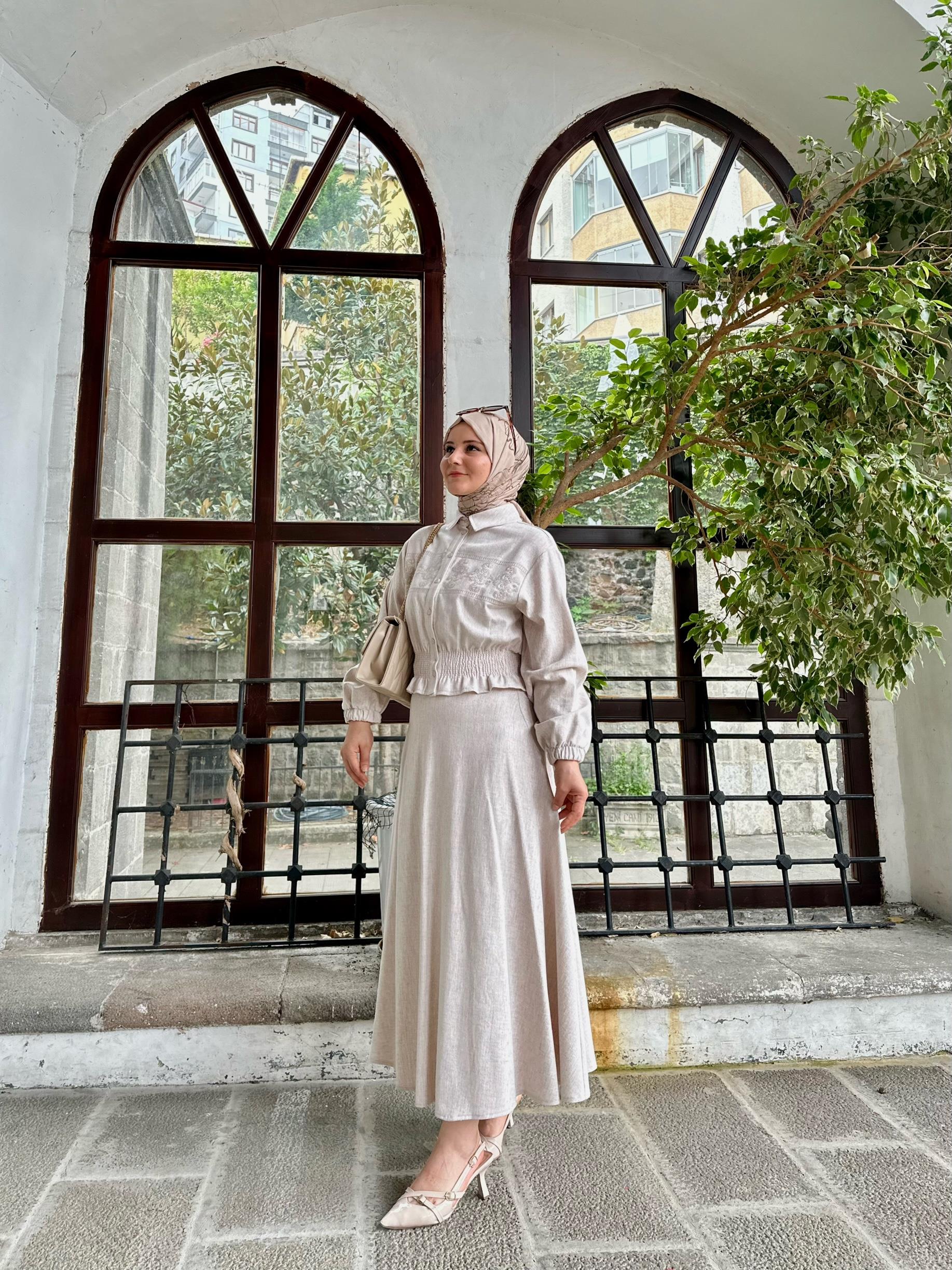 KETEN İŞLEME DETAYLI ETEKLİ TAKIM