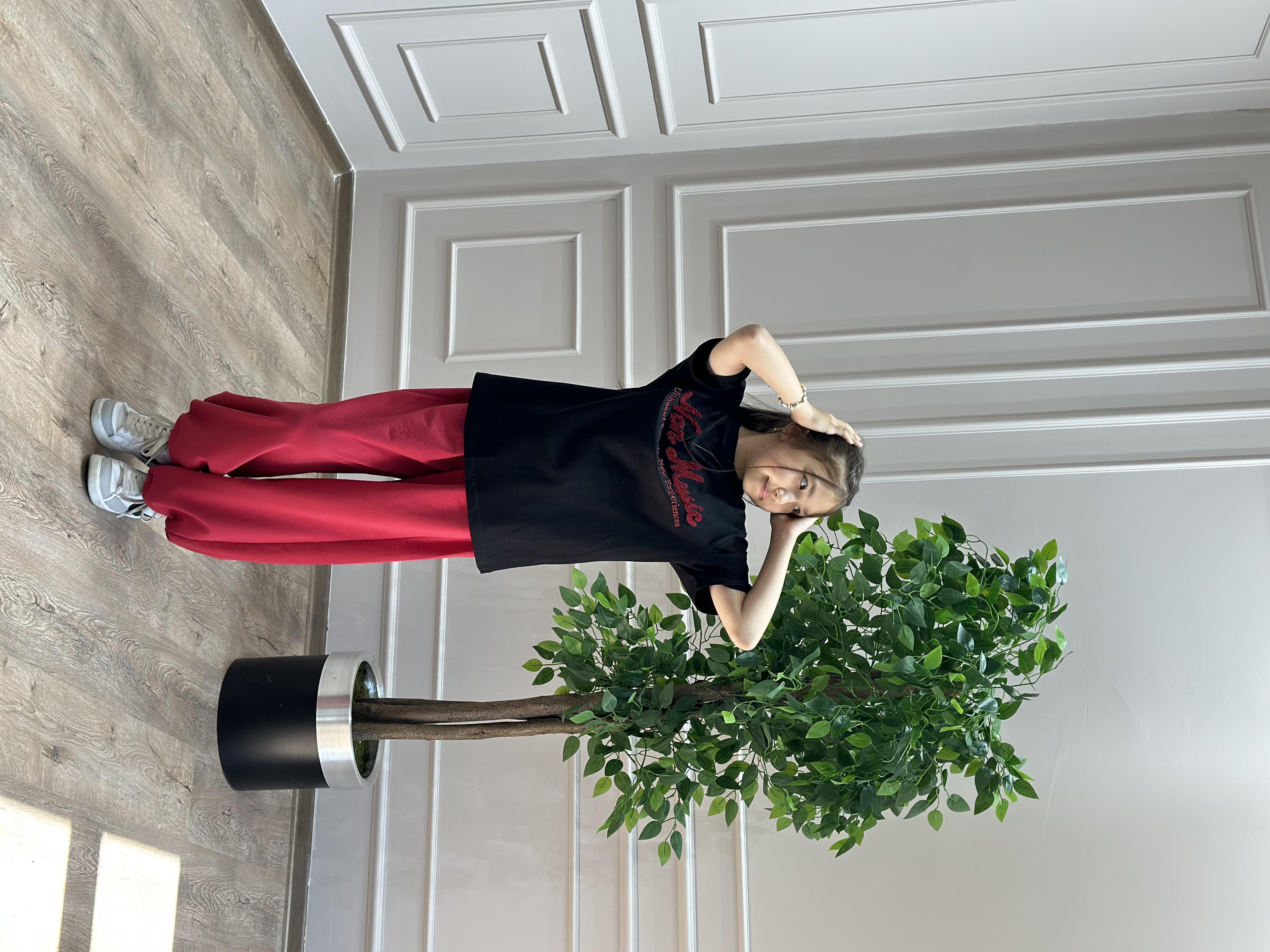 KIRMIZI SİYAH OVERSİZE TAKIM