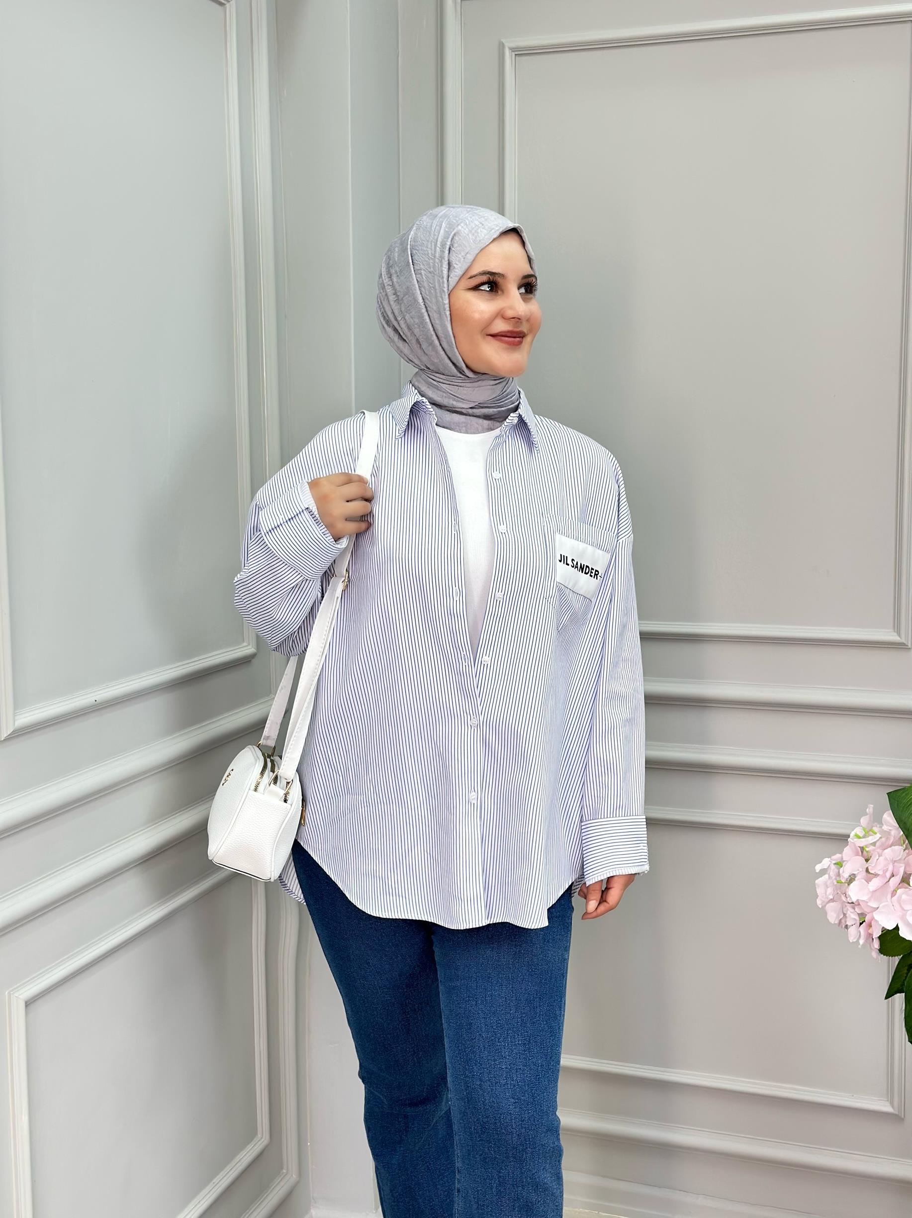 OVERSİZE ÇİZGİLİ GÖMLEK