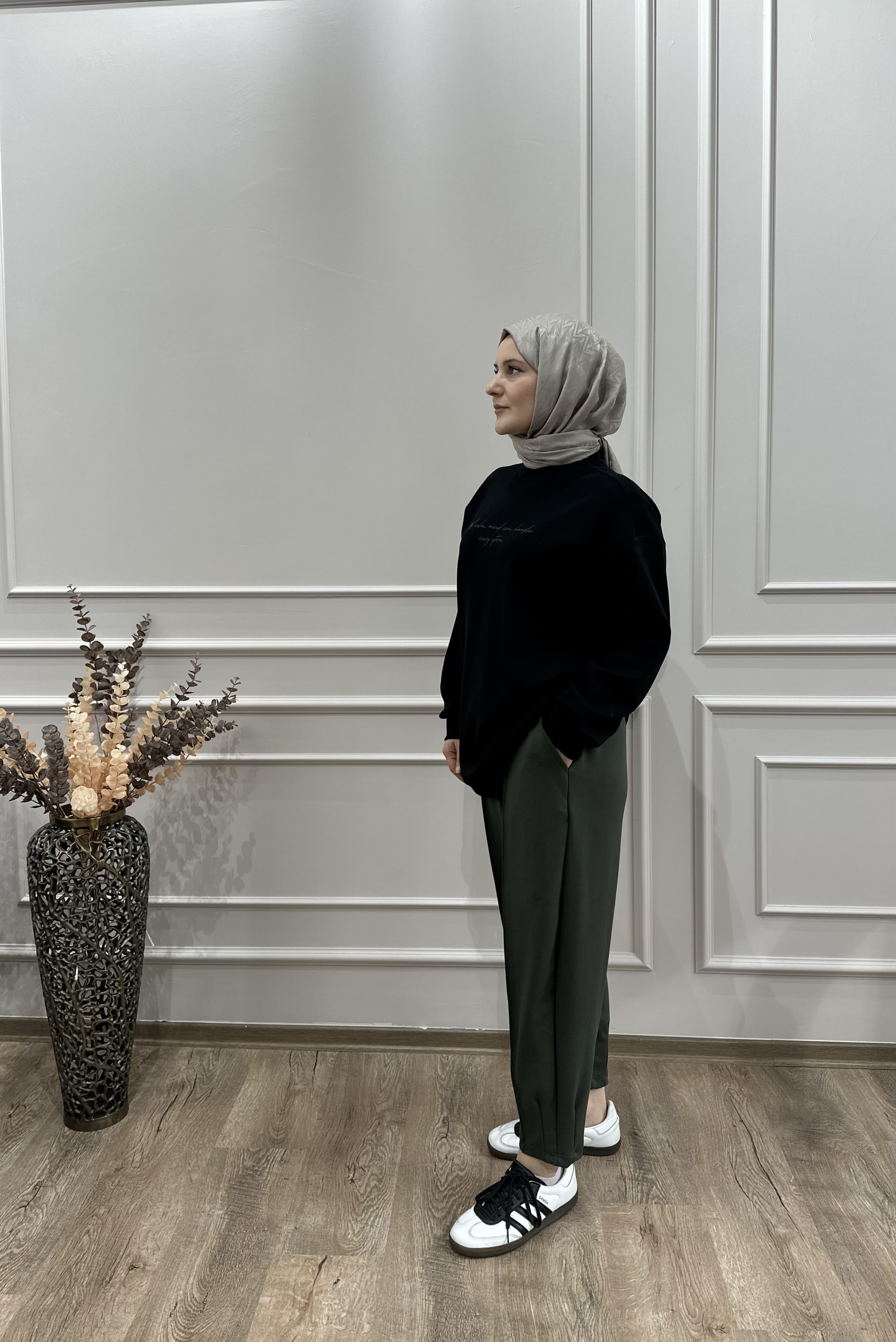 OYSHO YEŞİL PANTOLON 