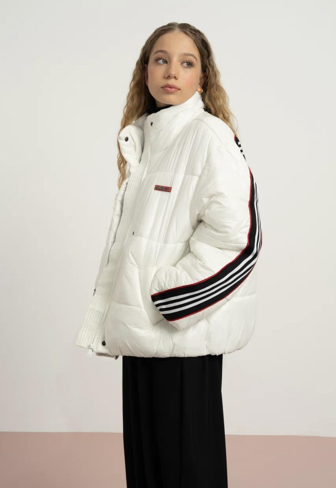 ŞERİT DETAYLI ŞİŞME MONT EKRU