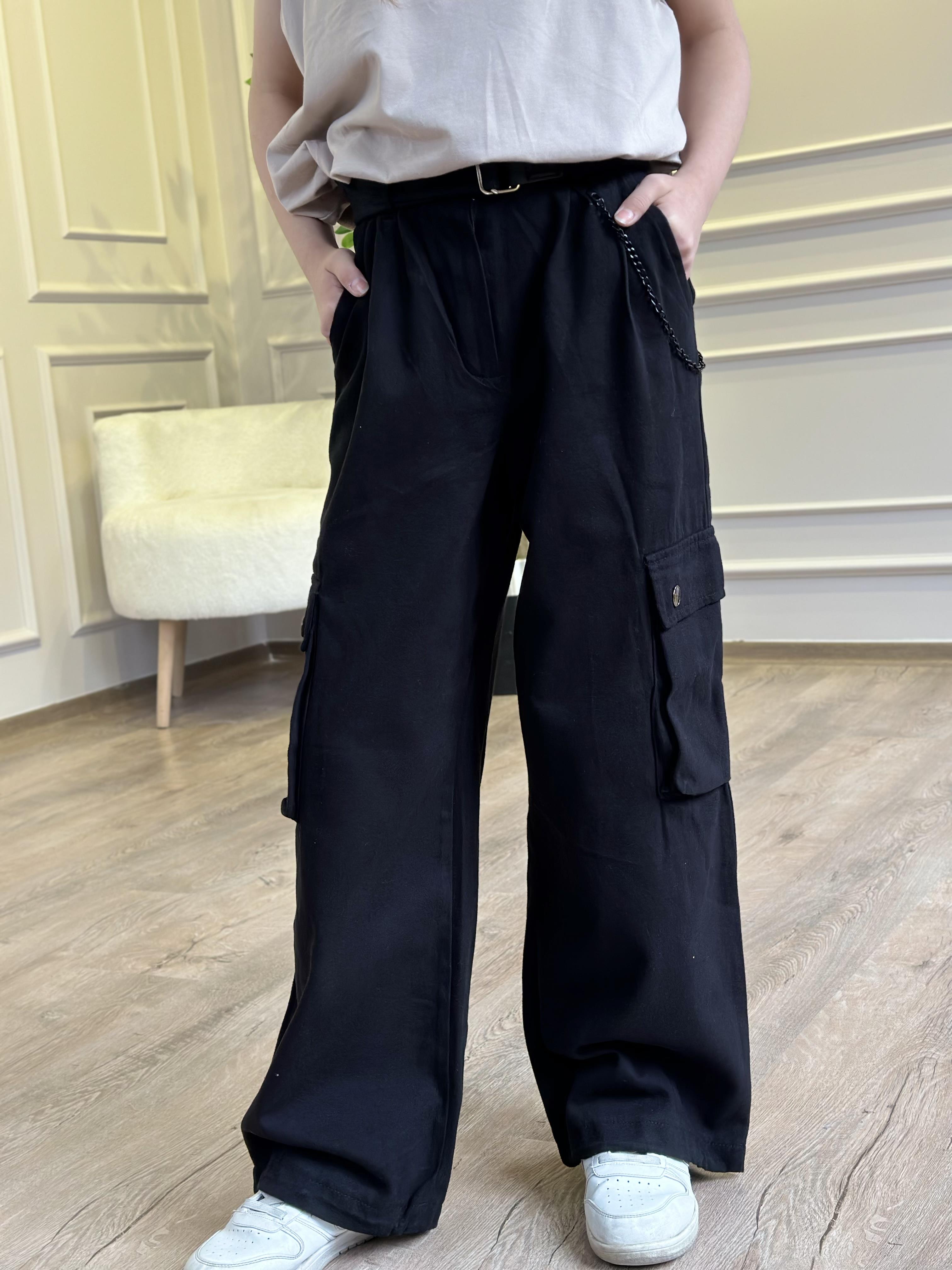 SİYAH KARGO CEP PANTOLON