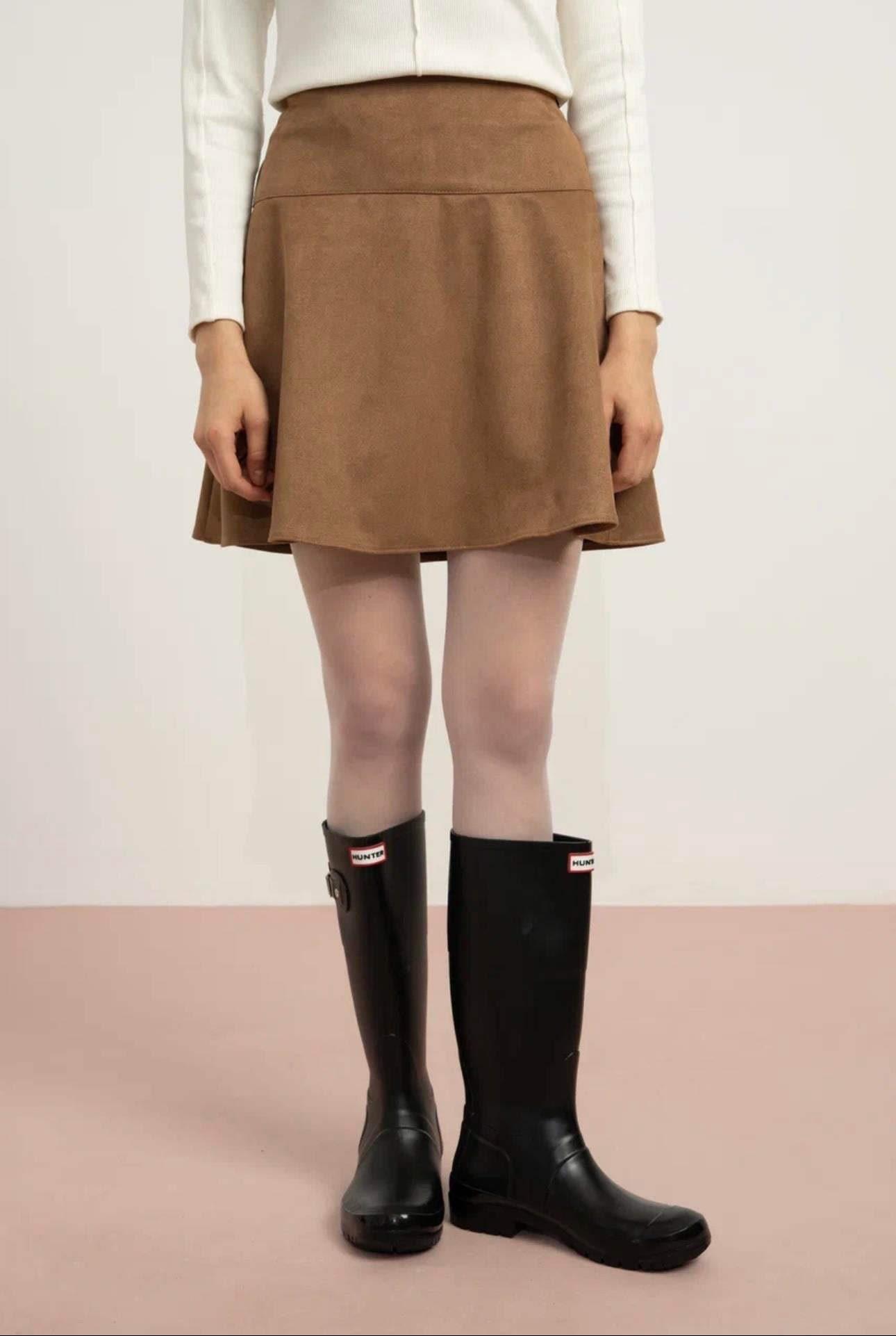 SÜET KLOŞ ETEK VİZON