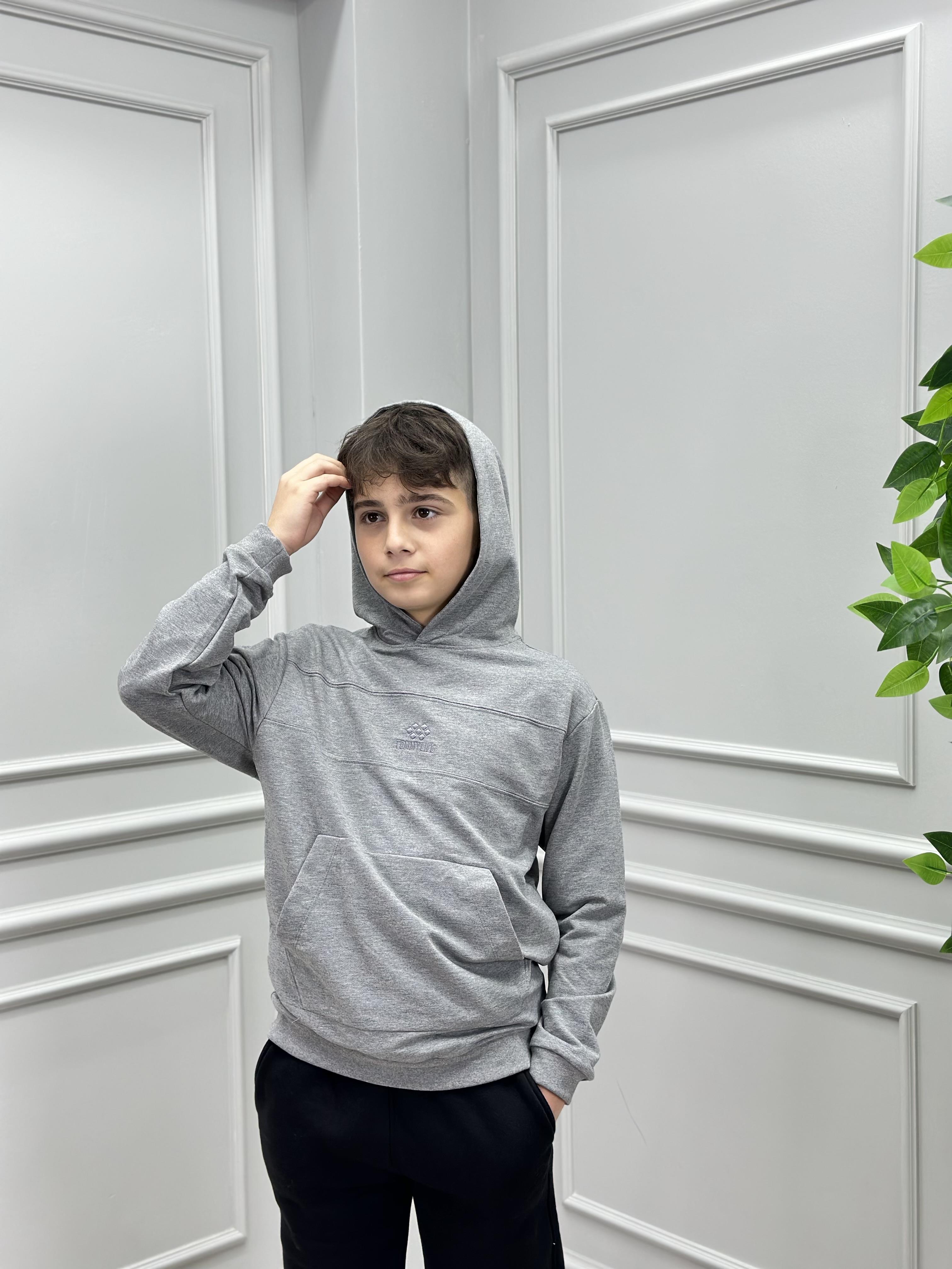 TOMMY LİFE İKİ İPLİK GRİ SWEATSHİRT