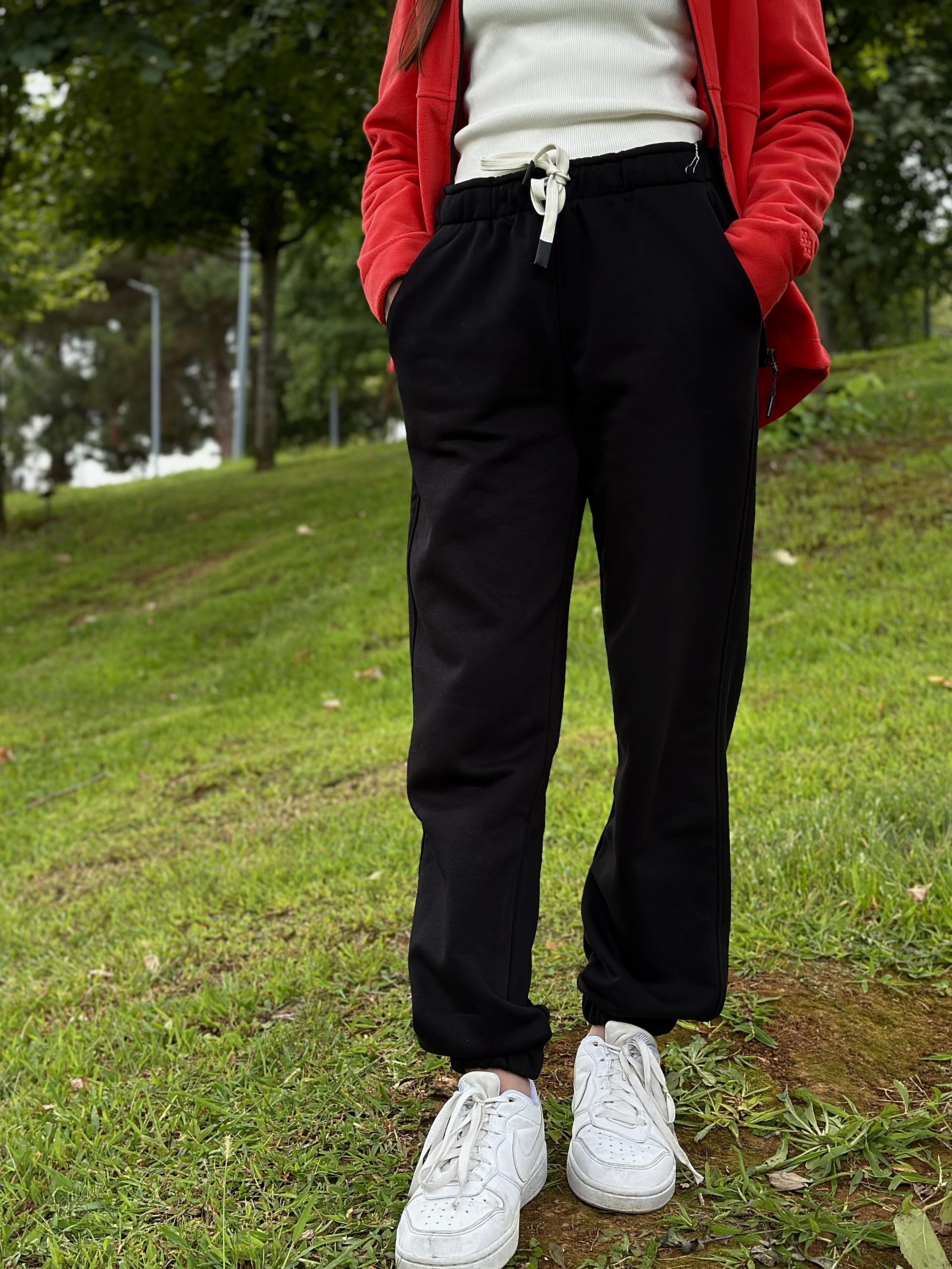 TOMMY LİFE SİYAH 3İPLİK EŞOFMAN ALTI