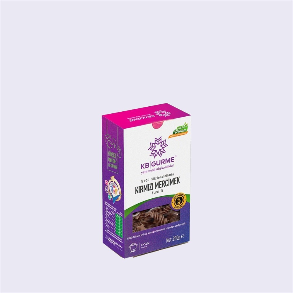 %100 FİLİZLENDİRİLMİŞ KIRMIZI MERCİMEKFUSİLLİ 200 GRMakarna Erişte