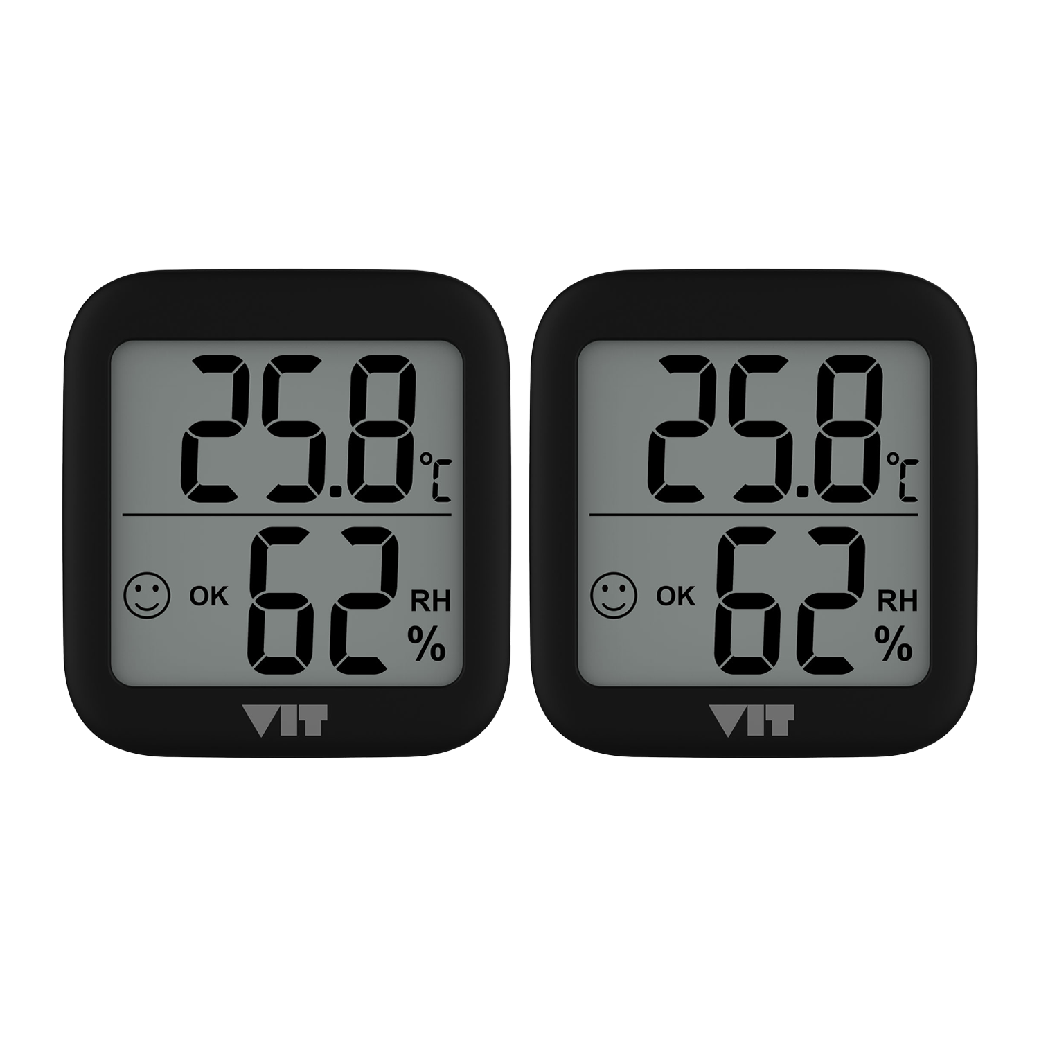VIT 2'li İç Mekan Dijital Isı ve Nem Ölçer Siyah Termometre BVT17-01  THERMOMETER Termometre VIT BVT17-01 Distribütör  VIT 2'li İç Mekan Dijital Isı ve Nem Ölçer Siyah Termometre BVT17-01  THERMOMETER