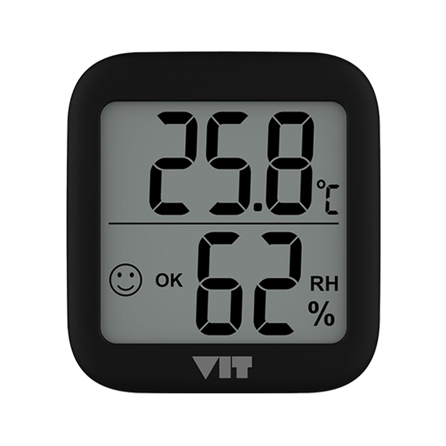 VIT İç Mekan Dijital Isı ve Nem Ölçer Siyah Termometre BVT17 THERMOMETER Termometre VIT BVT17 Distribütör  VIT İç Mekan Dijital Isı ve Nem Ölçer Siyah Termometre BVT17 THERMOMETER