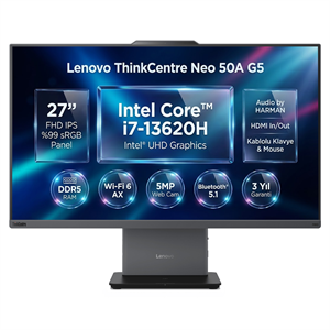  All-in-One Bilgisayar LENOVO 12SAA01WTR 003 Distribütör  Lenovo ThinkCentre Neo 50A G5 Intel Core i7-13620H 16GB 1TB SSD 27