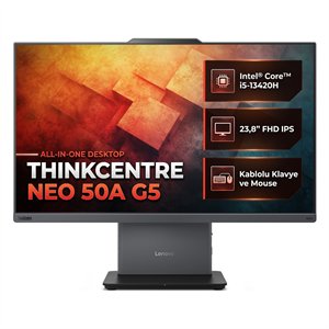  All-in-One Bilgisayar LENOVO 12SC000QTR 027 Distribütör  Lenovo ThinkCentre Neo 50a G5 Intel Core i5-13420H 16GB 1TB SSD 23.8