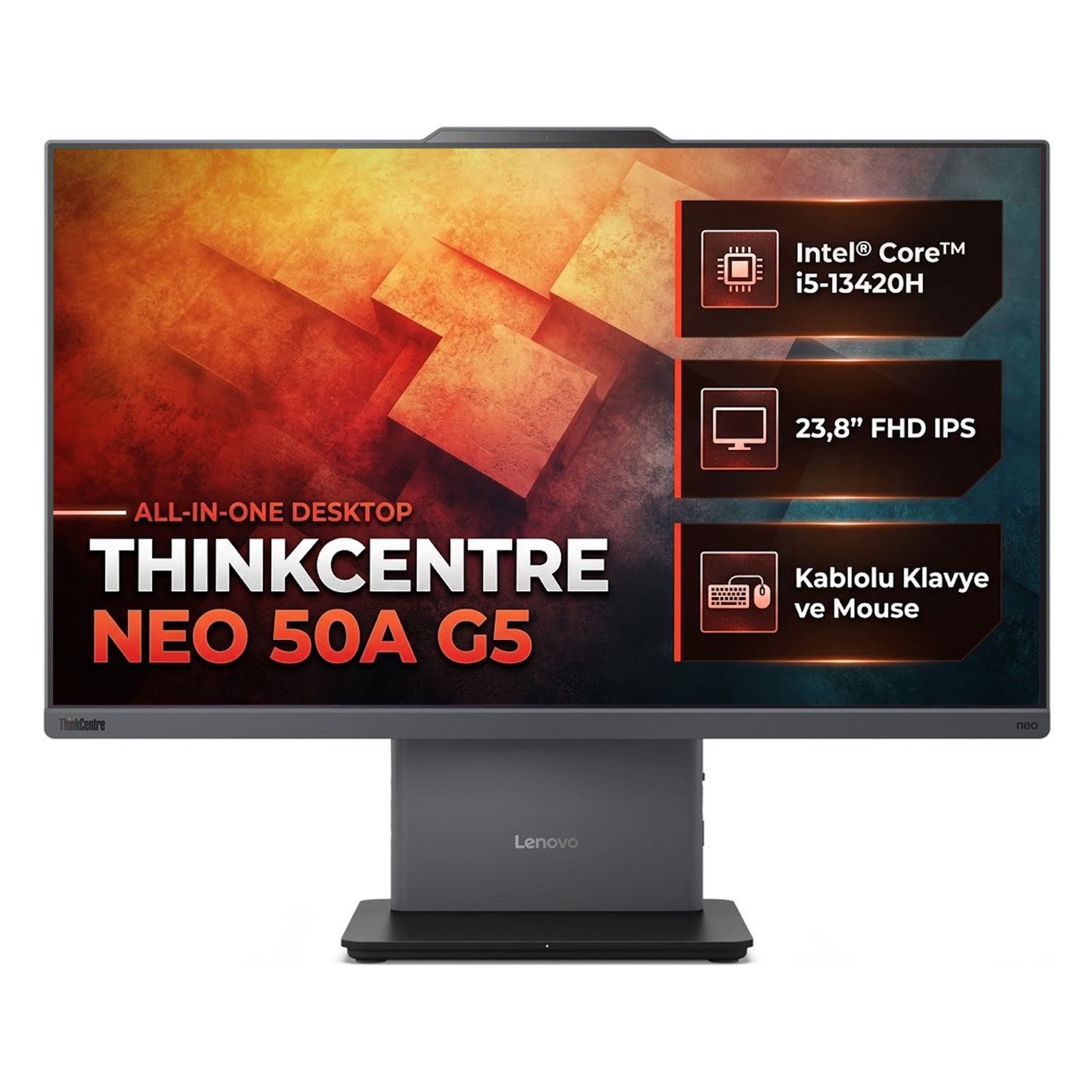  All-in-One Bilgisayar LENOVO 12SC000QTR 026 Distribütör  Lenovo ThinkCentre Neo 50a G5 Intel Core i5-13420H 32GB 512GB SSD 23.8