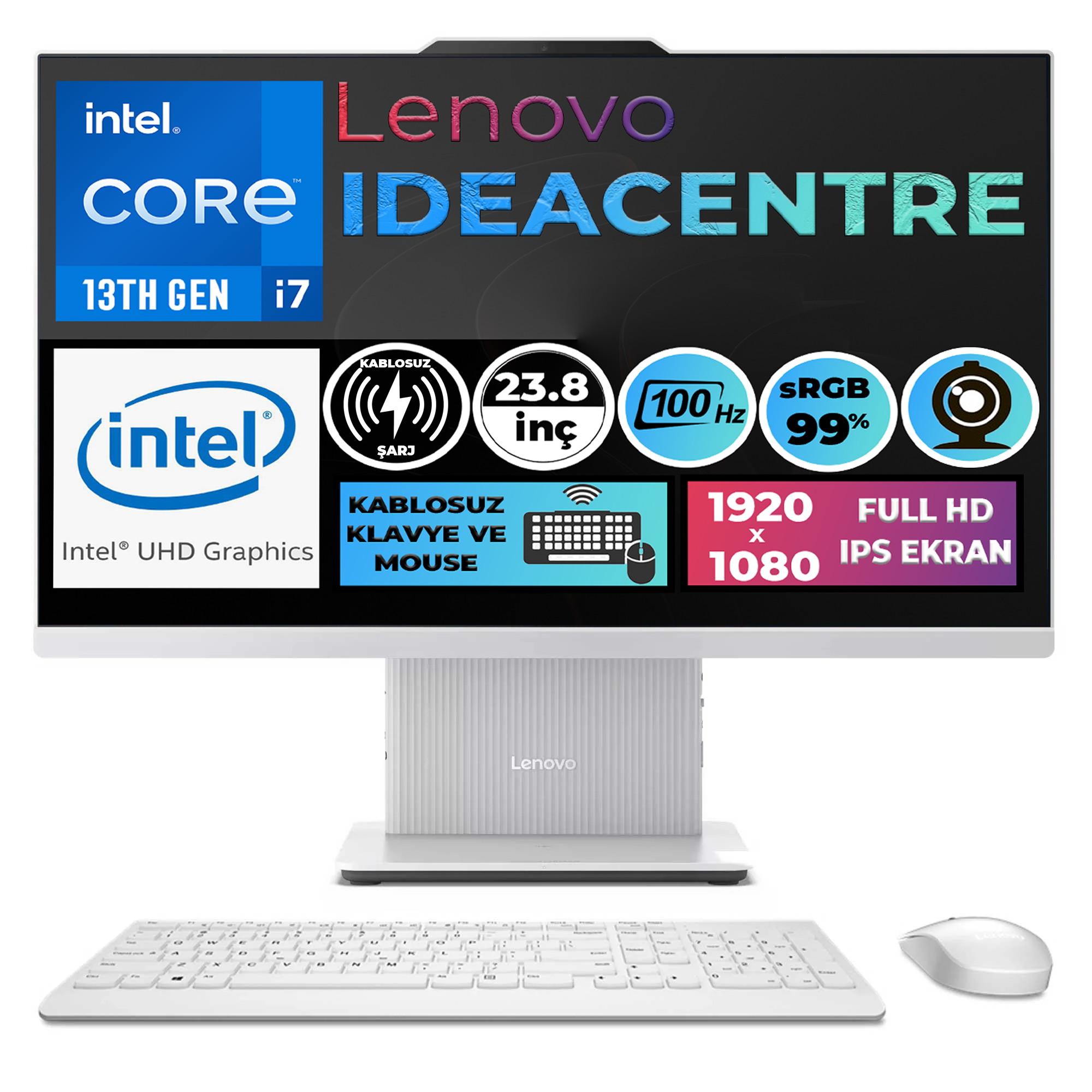  All-in-One Bilgisayar LENOVO F0HN0056TR 006 Distribütör  Lenovo IdeaCentre 24IRH9 i7-13620H 32GB 2TB SSD 23.8