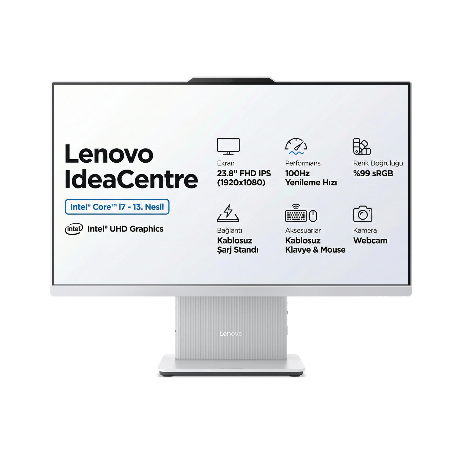  All-in-One Bilgisayar LENOVO F0HN00V3TR 008 Distribütör  Lenovo IdeaCentre 24IRH9 Intel Core i7-13620H 32GB 2TB SSD 23.8